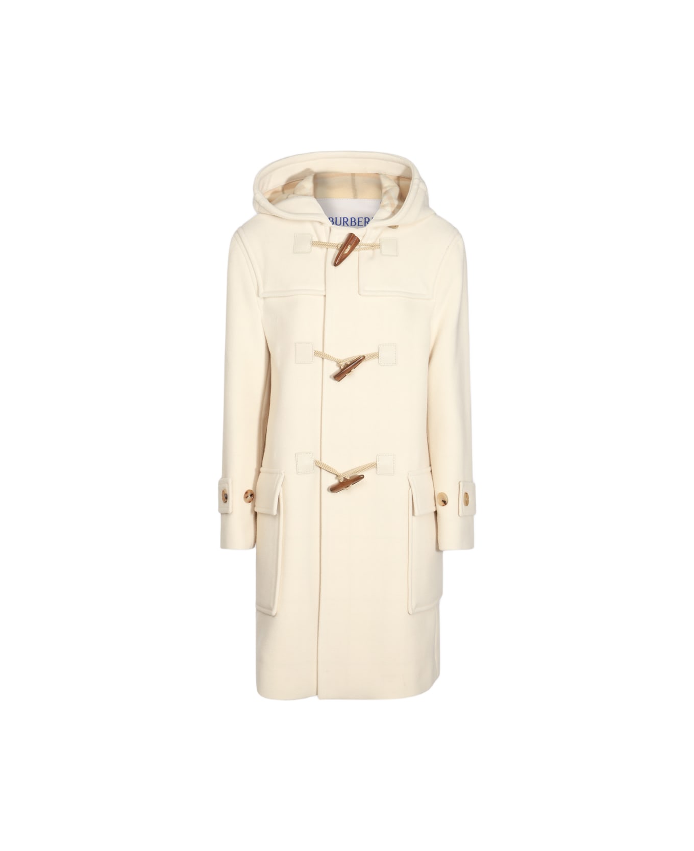 Burberry White Wool Coat - Beige