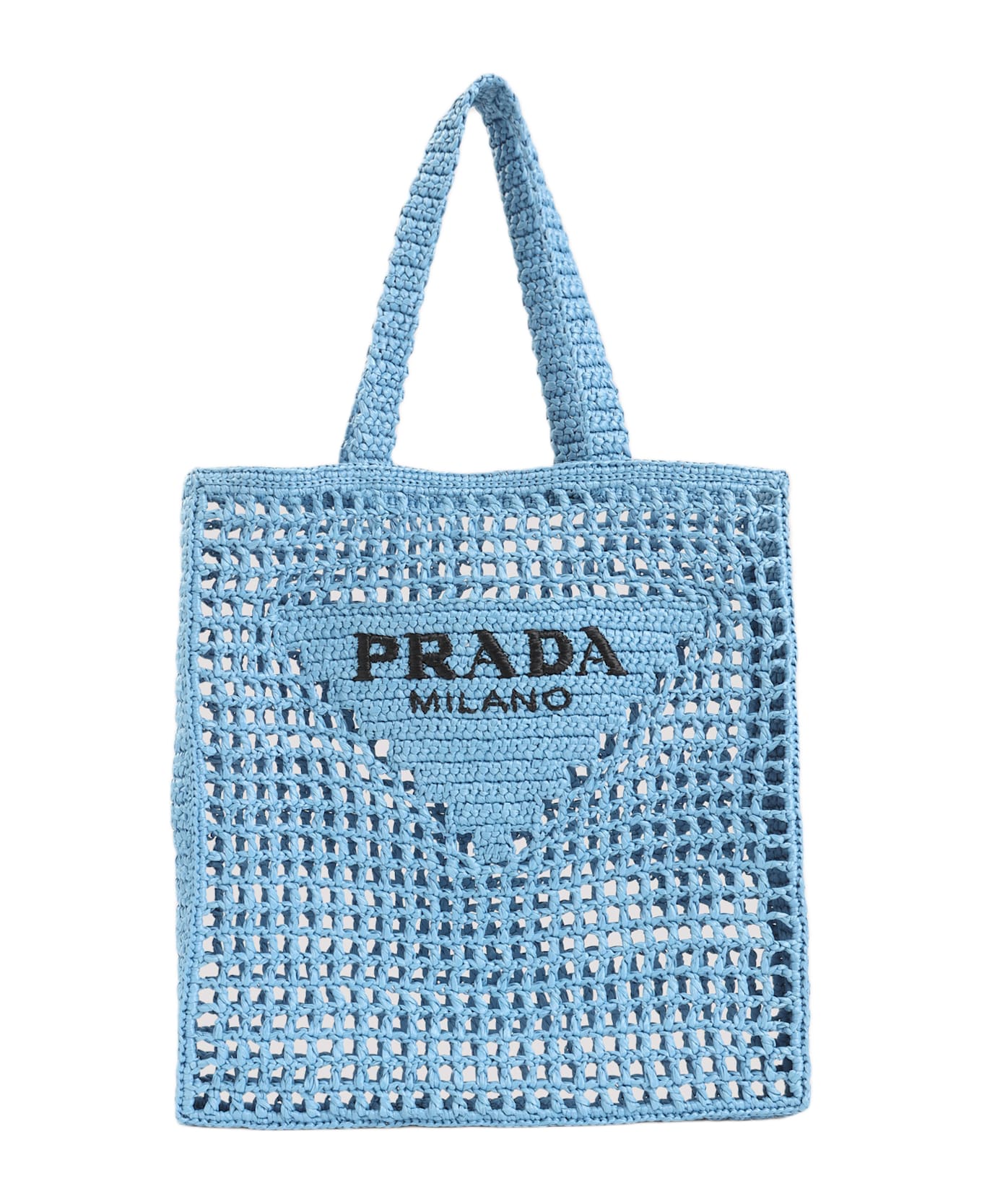 Prada Crochet Tote Bag - Celeste