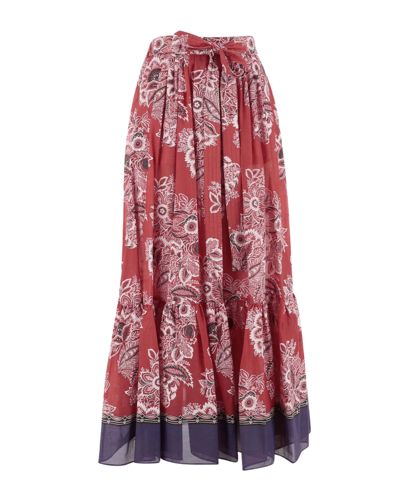 Etro Cotton And Silk Conna With Paisley Pattern - Red スカート