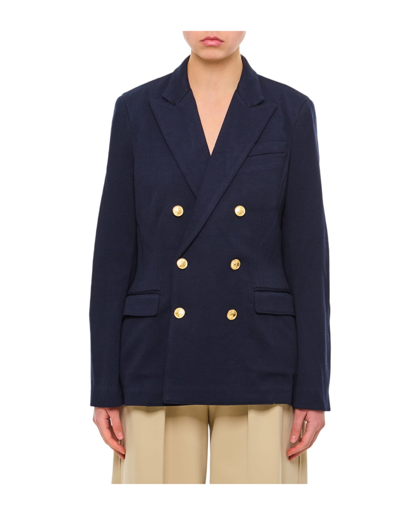 Polo Ralph Lauren Double Breasted Jersey Blazer - Blue ブレザー