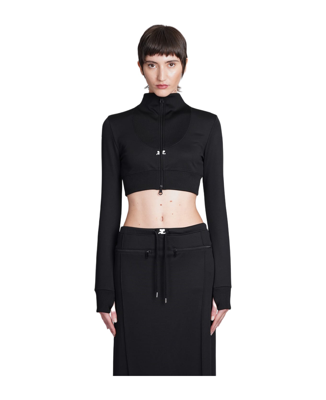 Courrèges Sweatshirt In Black Polyester - black