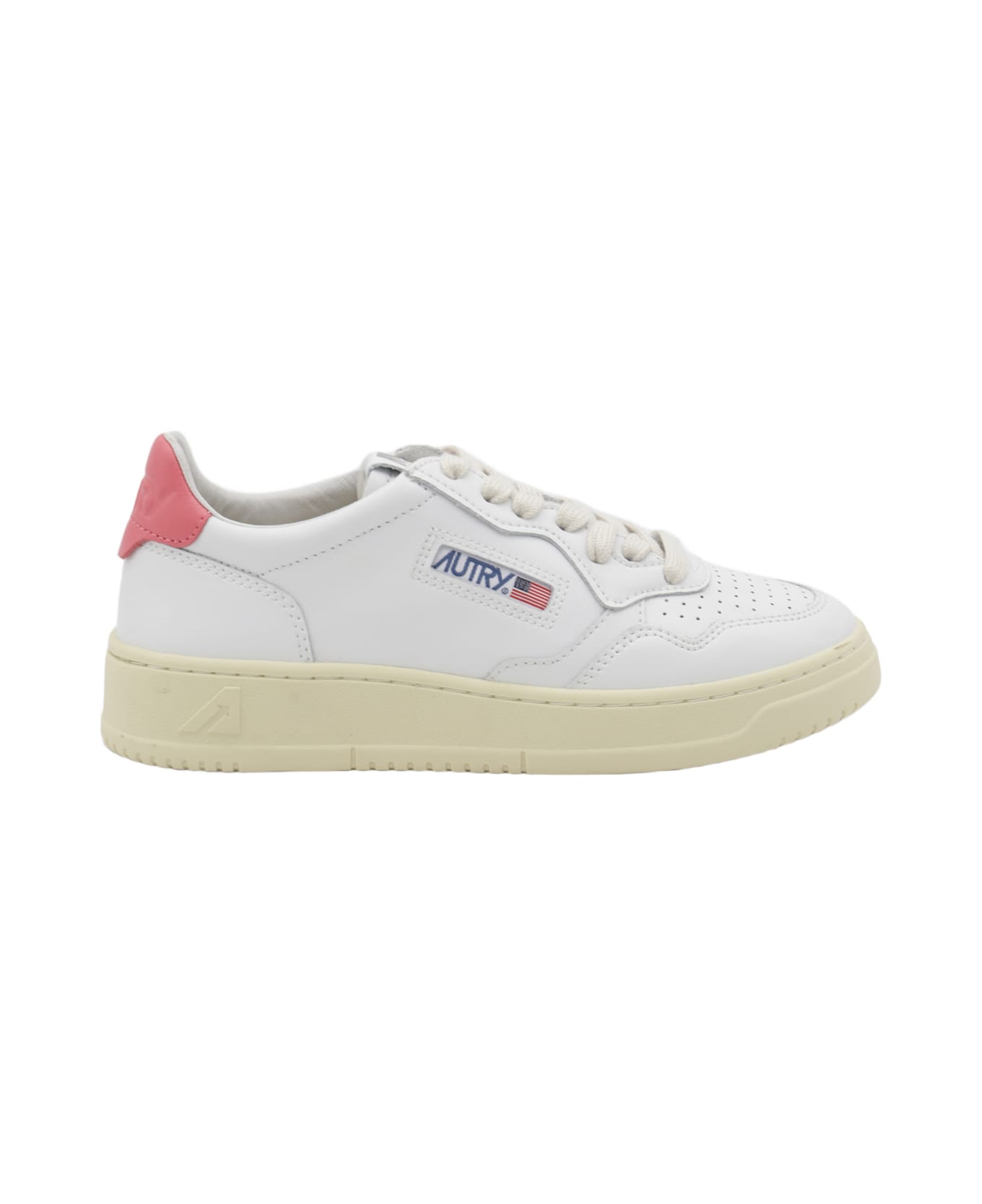 Autry White And Pink Sneakers - Bianco+rosa