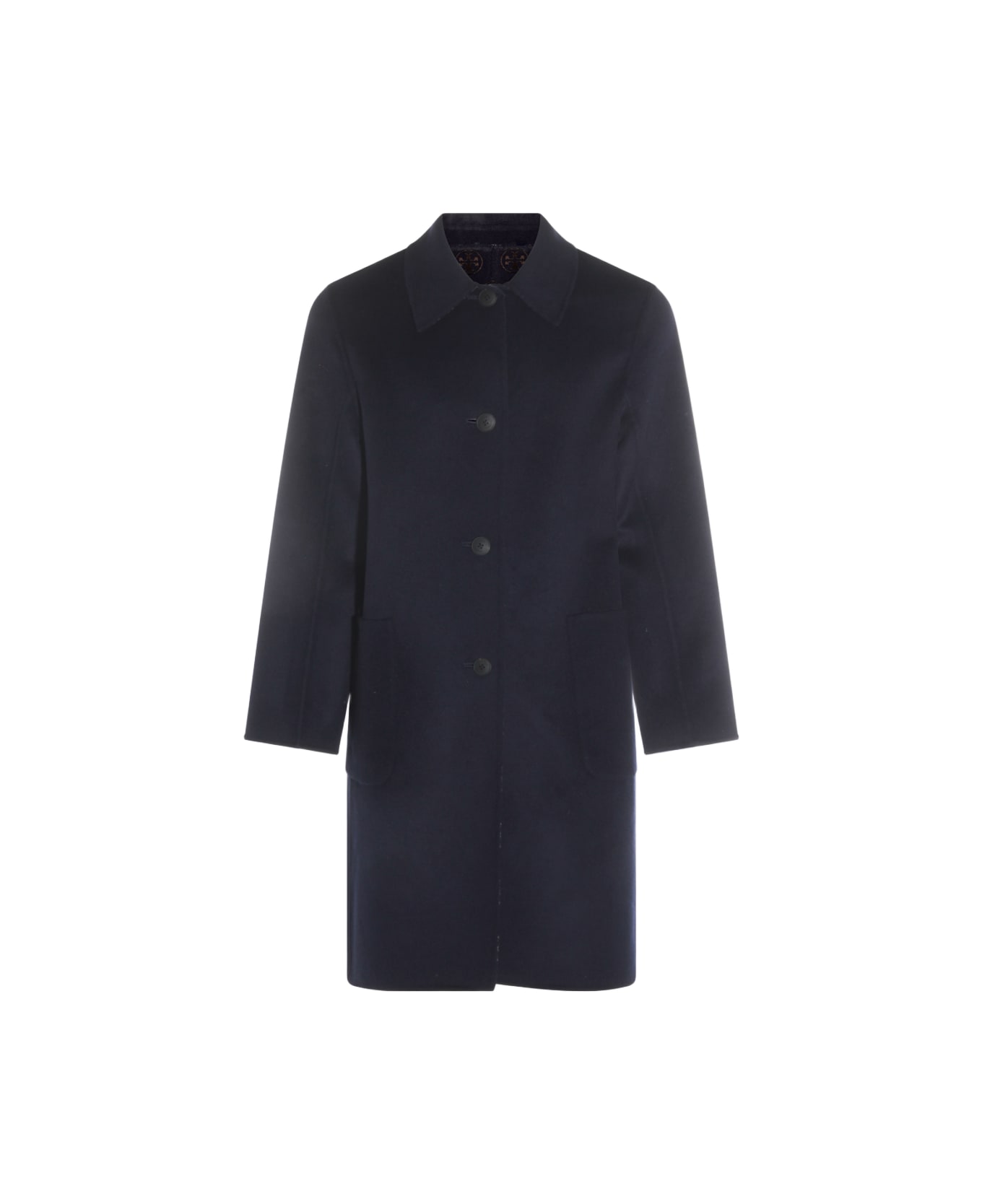 Tory Burch Dark Navy Wool Coat - Blue