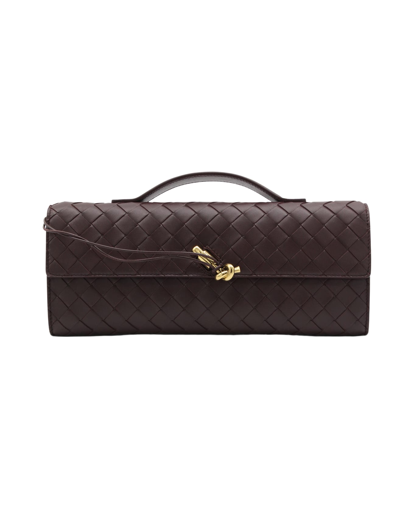 Bottega Veneta Burgundy Leather Bag - DARK BAROLO/M BRASS