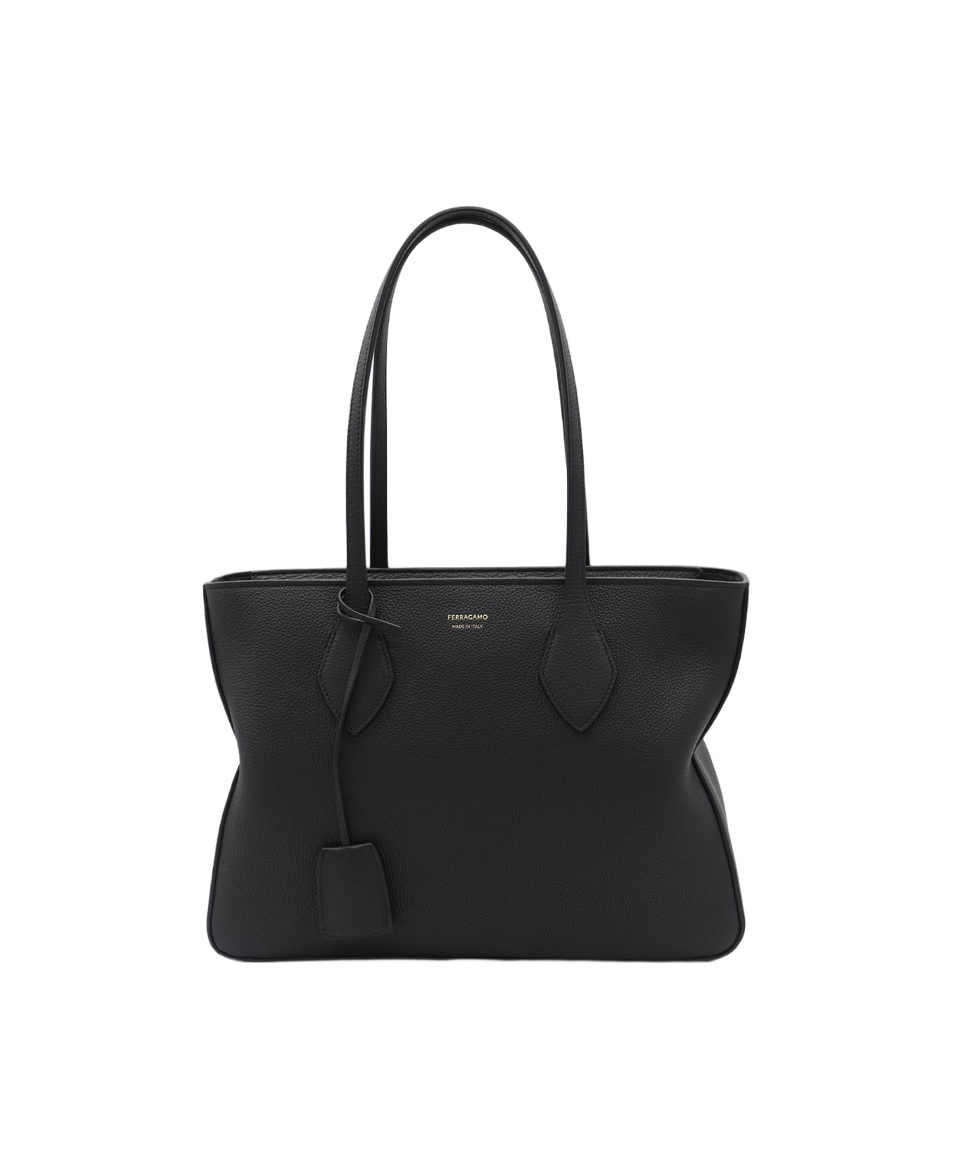 Ferragamo Black Leather Totes - Black