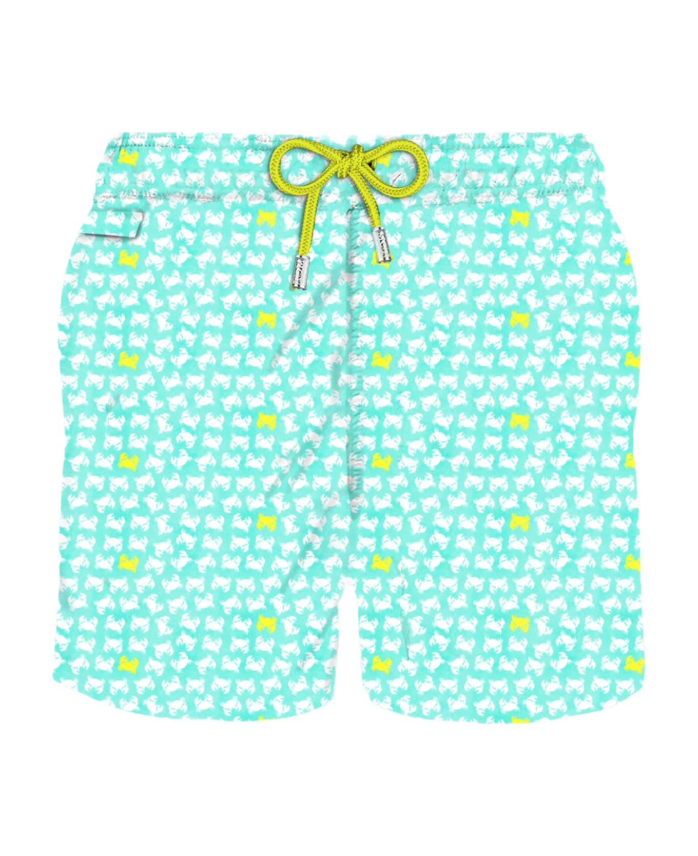 MC2 Saint Barth Man Light Fabric Swim Shorts With Crabs Print - GREEN