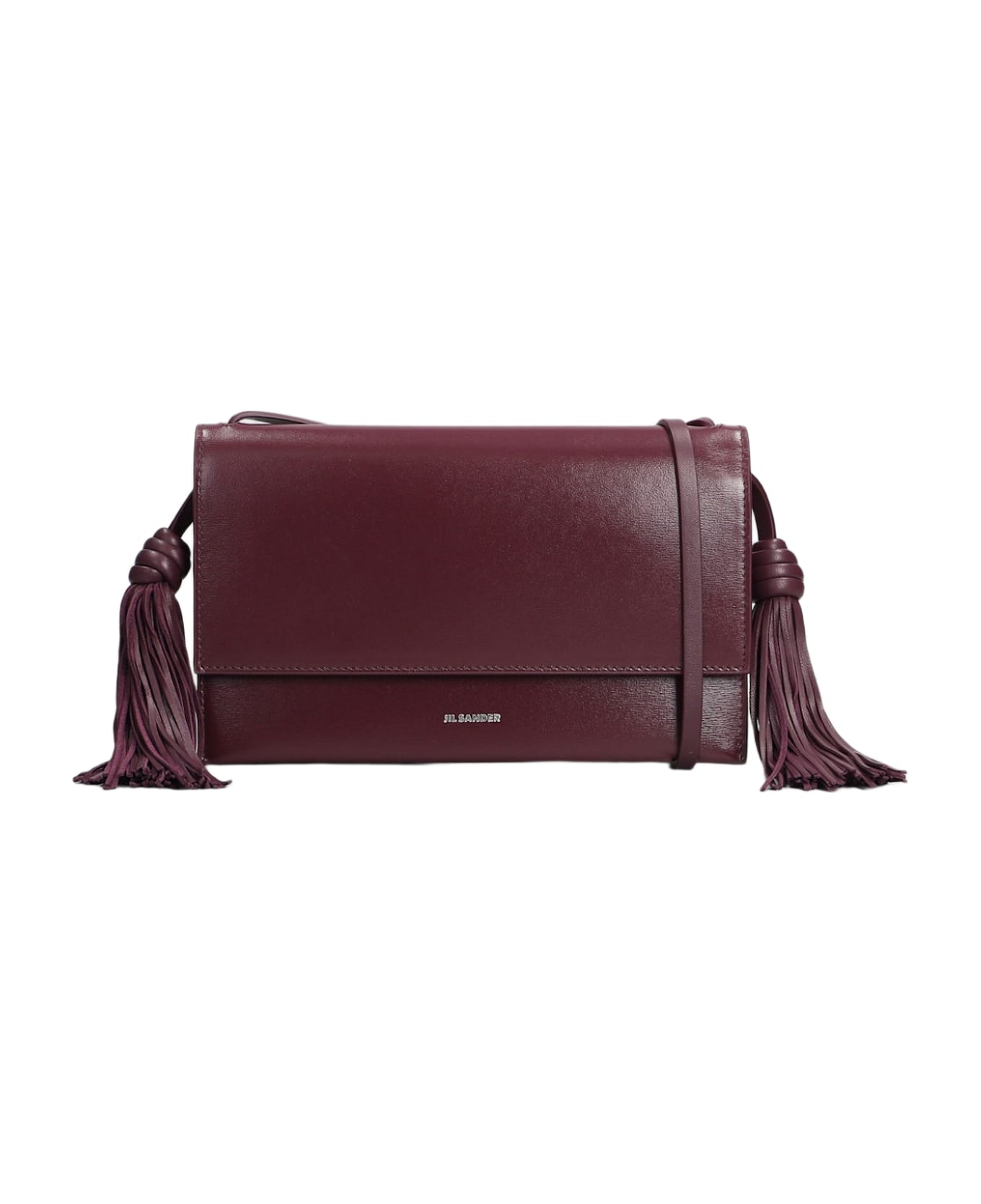 Jil Sander Tassel Shoulder Bag In Viola Leather - Viola