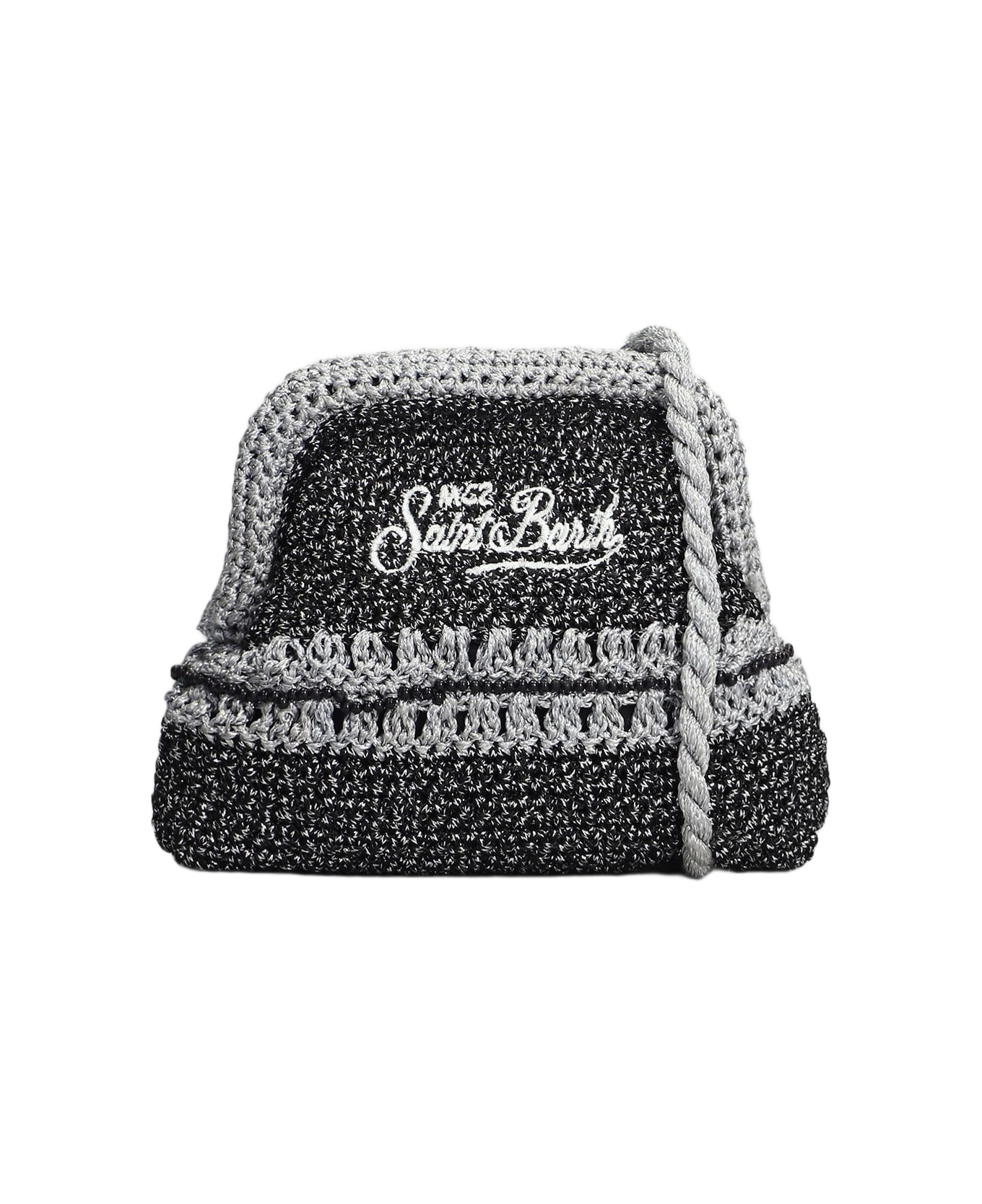 MC2 Saint Barth Crochet Pouch N Shoulder Bag In Black Viscose - black