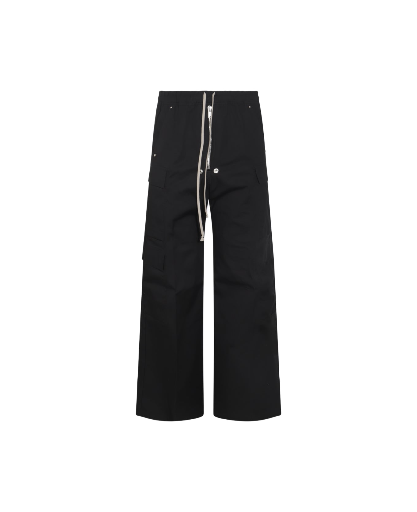 Rick Owens Black Cotton Pants - BLACK