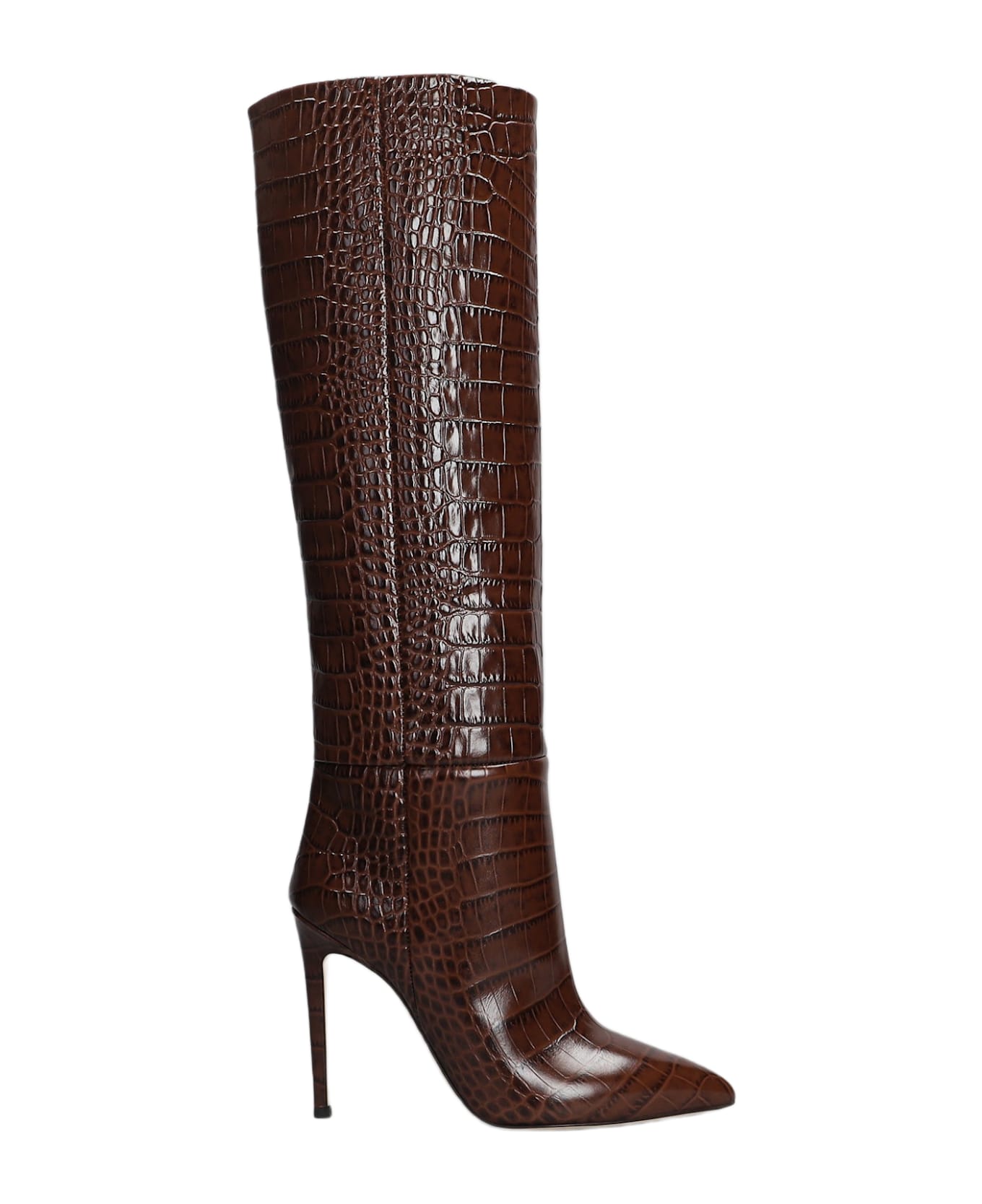 Paris Texas Stiletto Boot High Heels Boots In Brown Leather - brown