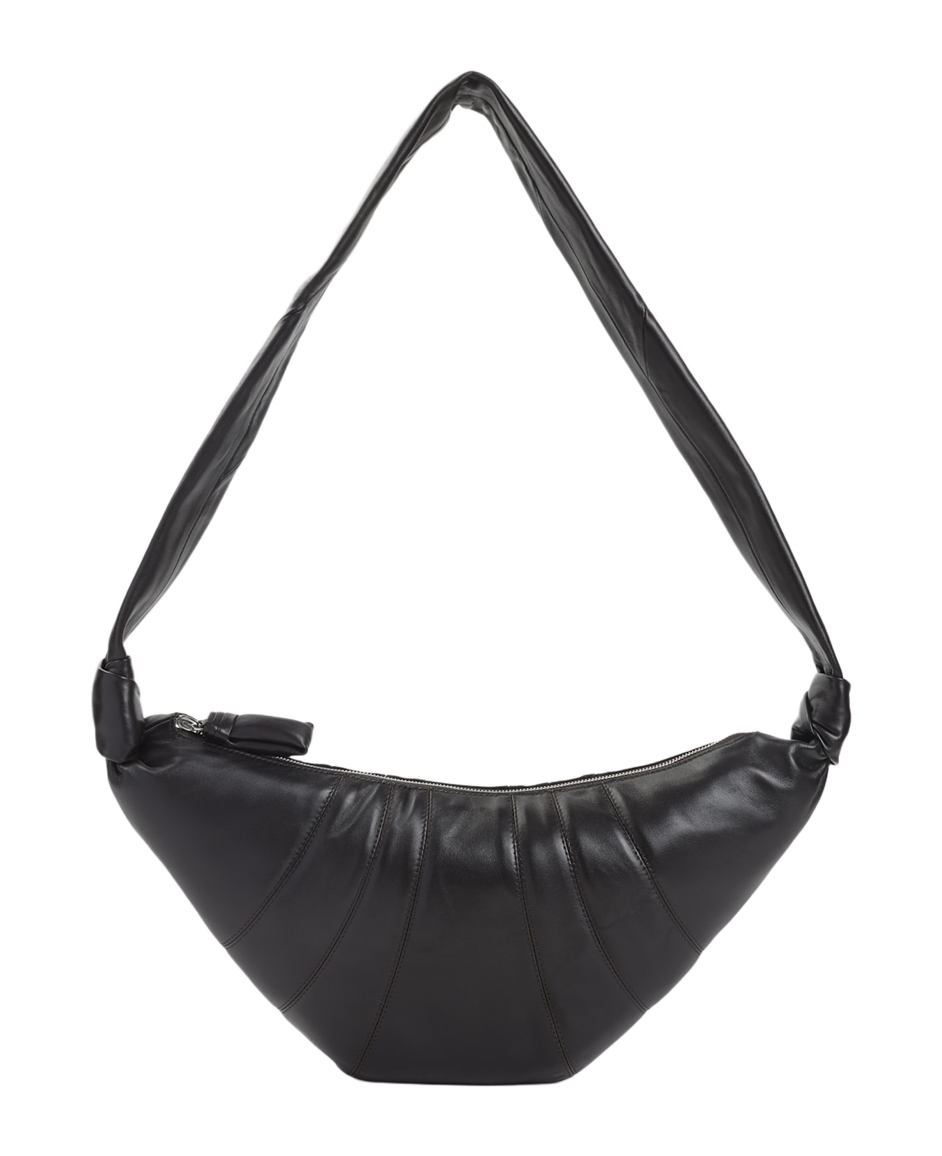 Lemaire Leather Medium Croissant Bag - Dark Chocolate
