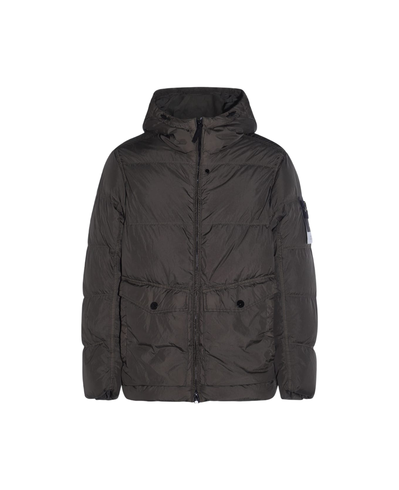 Stone Island Dark Green Down Jacket - MILITARY GREEN