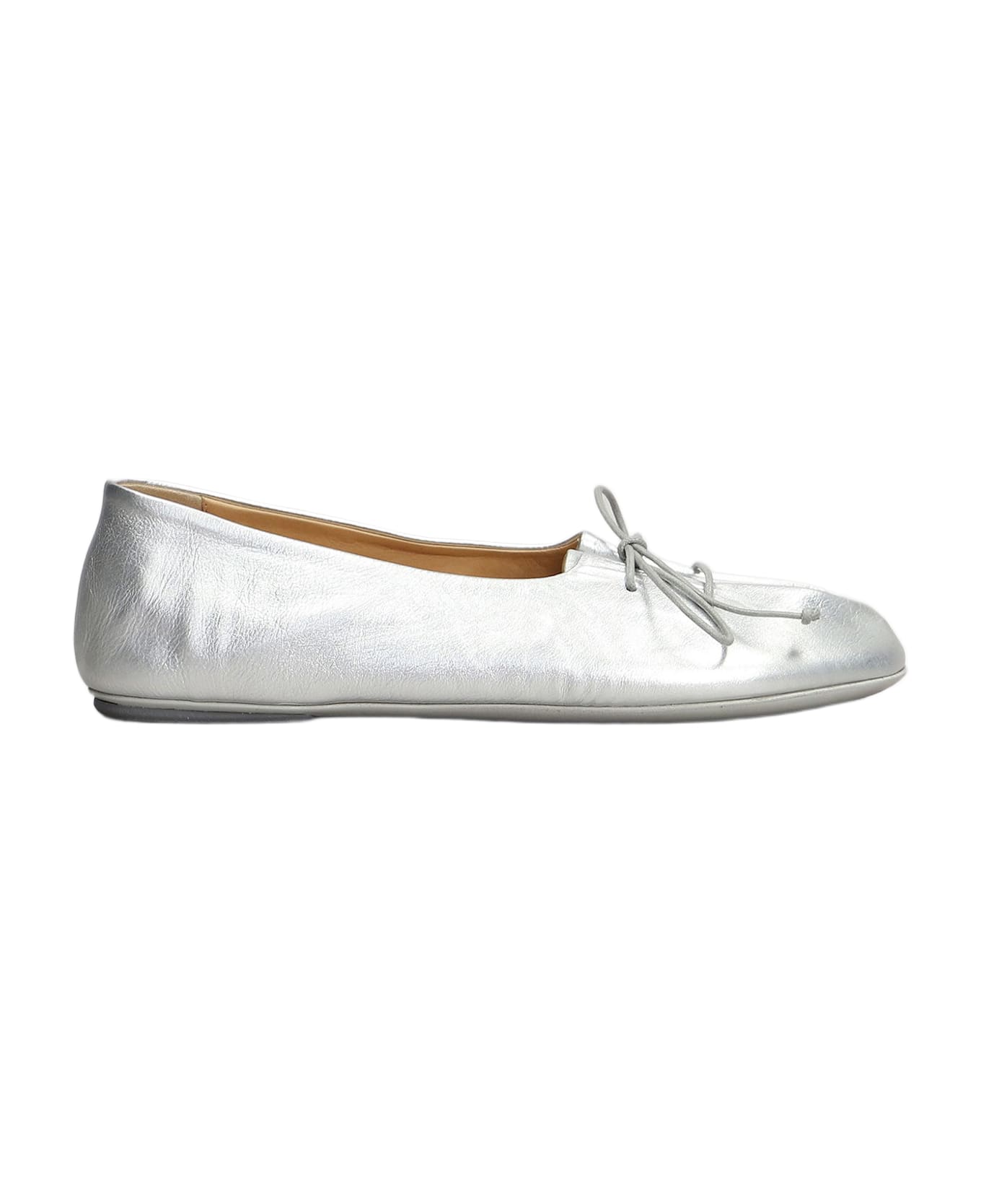 Marsell Girella Ballet Flats In Silver Leather - silver