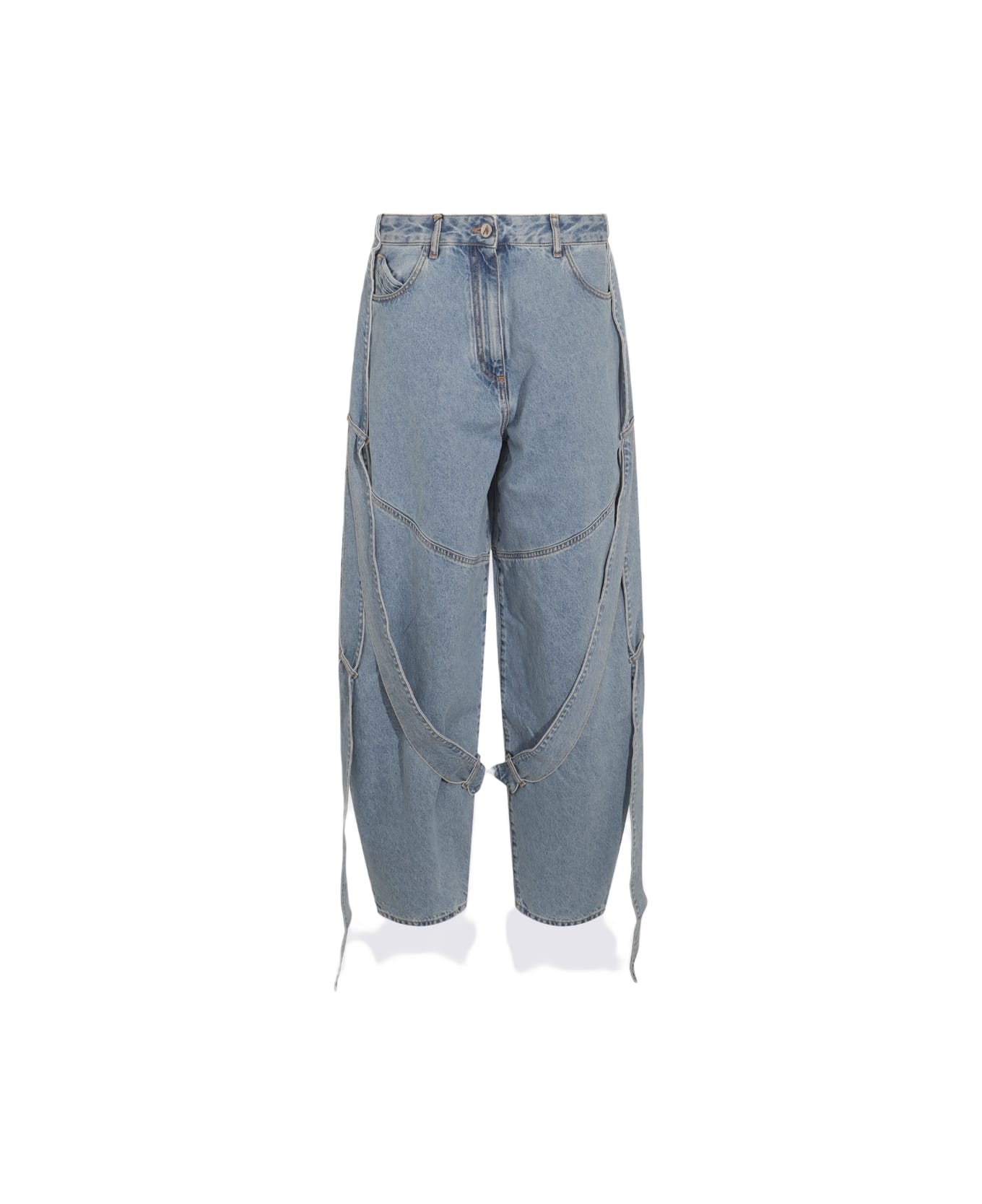 The Attico Blue Cotton Denim Jeans - Blue