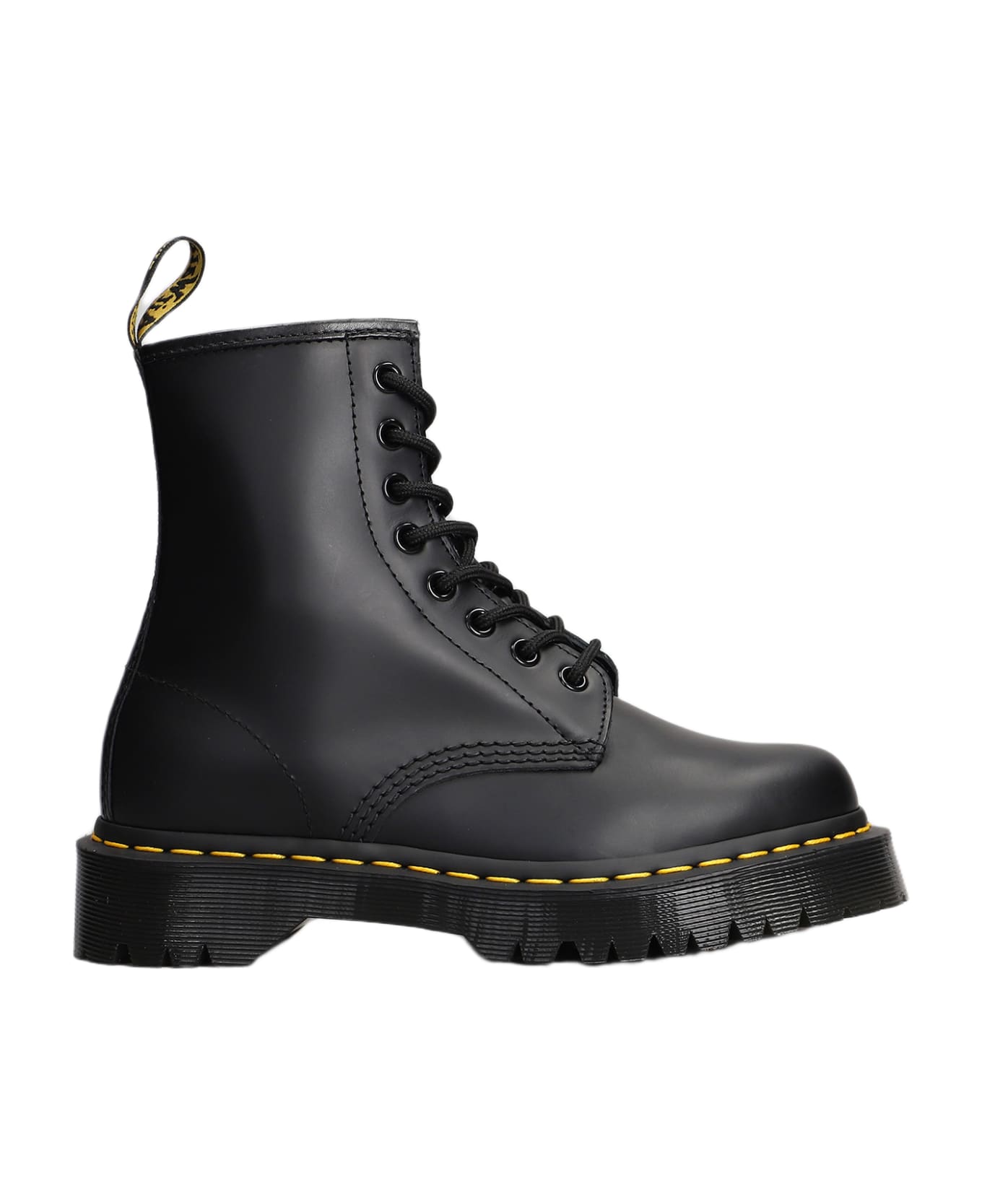 Dr. Martens 1460 Bex Combat Boots In Black Leather - black
