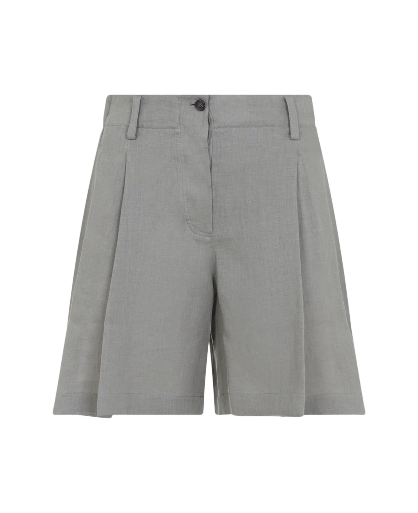 Brunello Cucinelli Linen Bermuda - Khaki