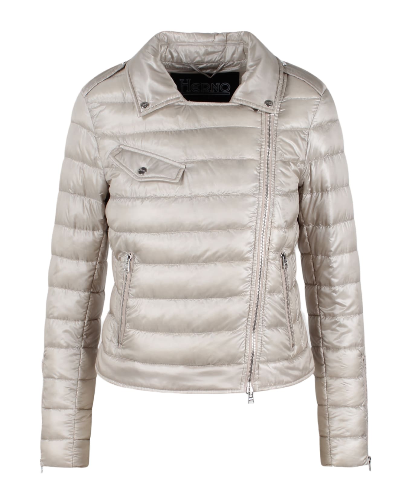 Herno Light Down Jacket - Deconstructed cotton and wool shirt