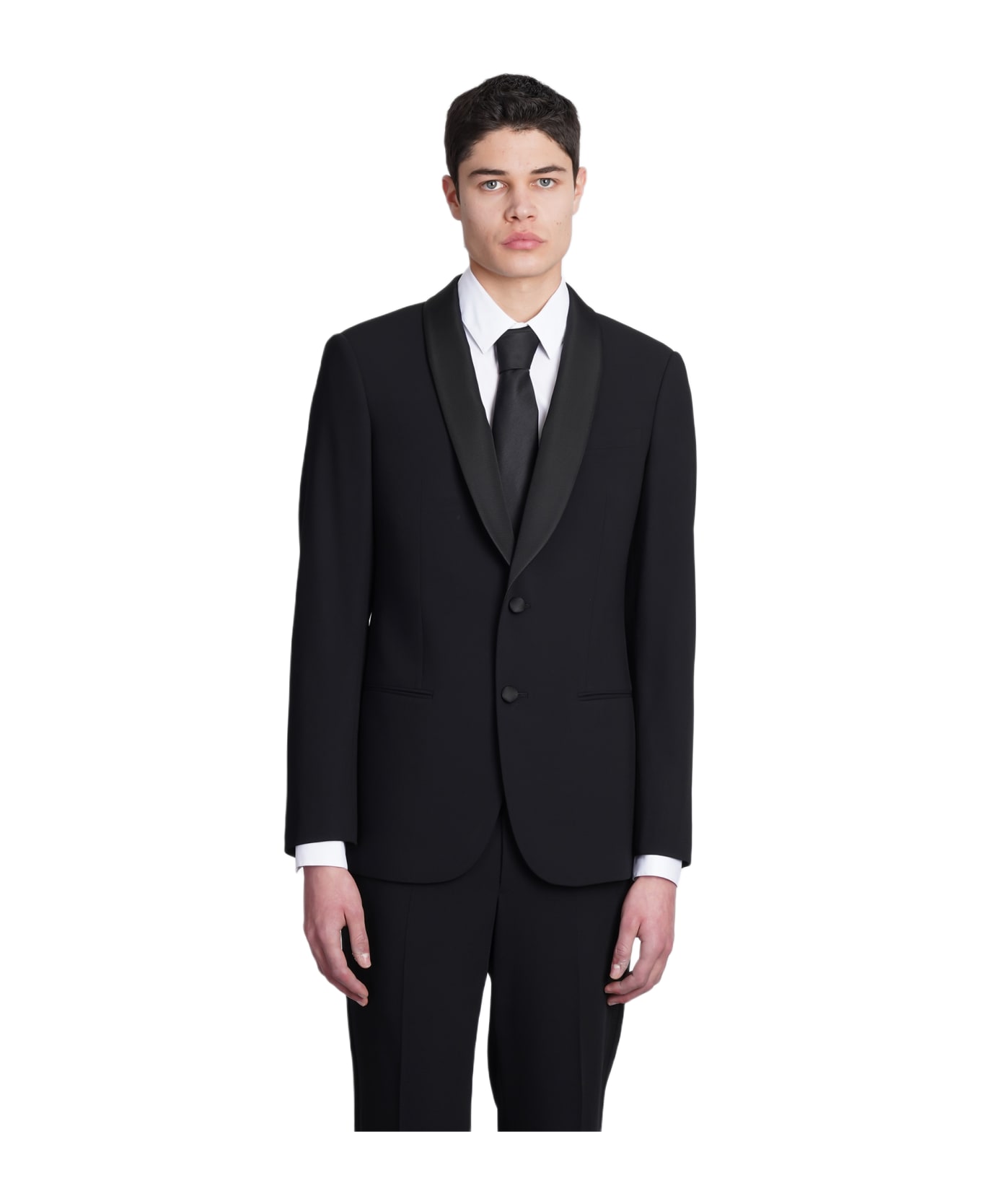 Giorgio Armani Single-breasted Classic Plain Suit - Black