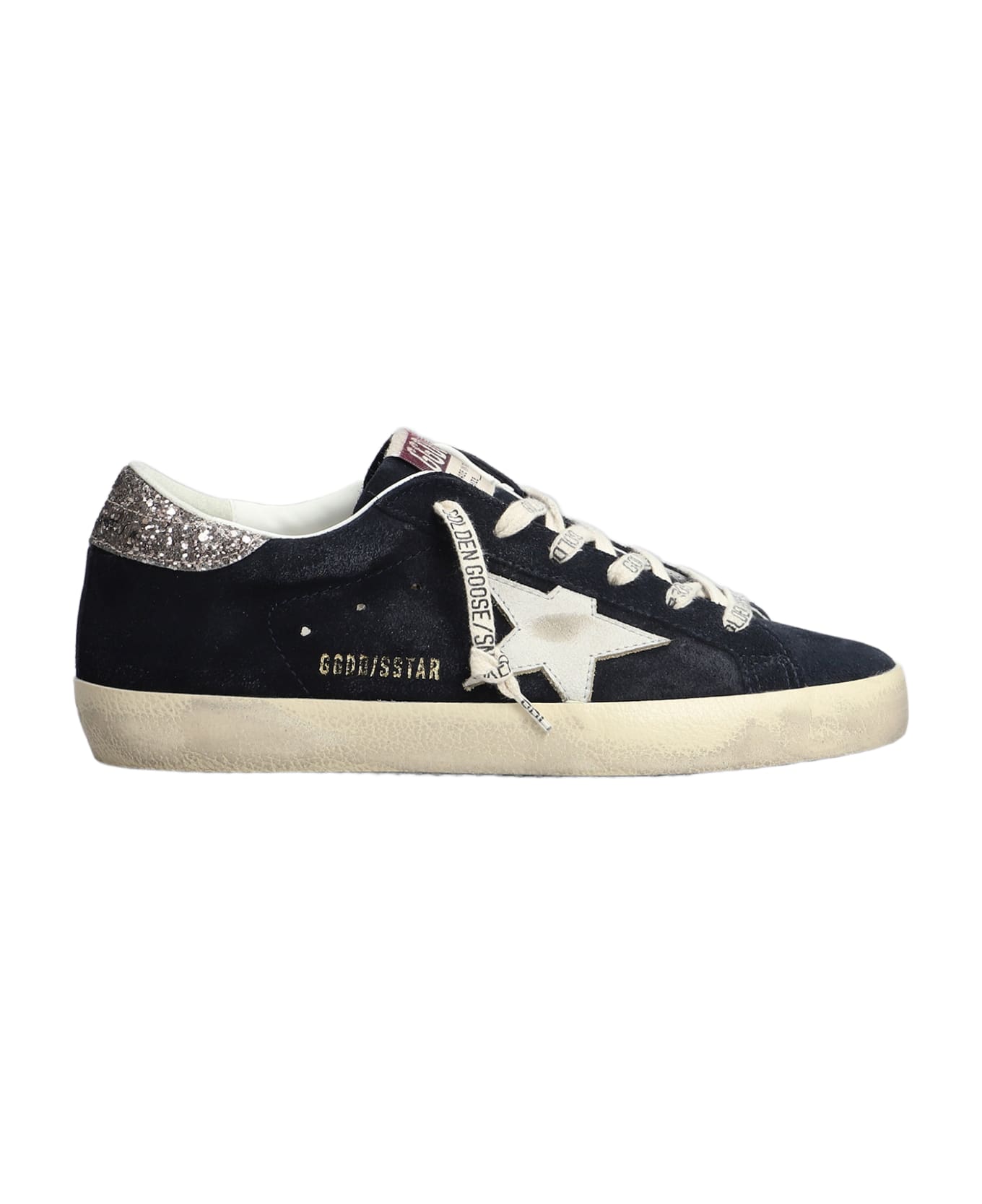 Golden Goose Superstar Sneakers In Blue Suede - blue