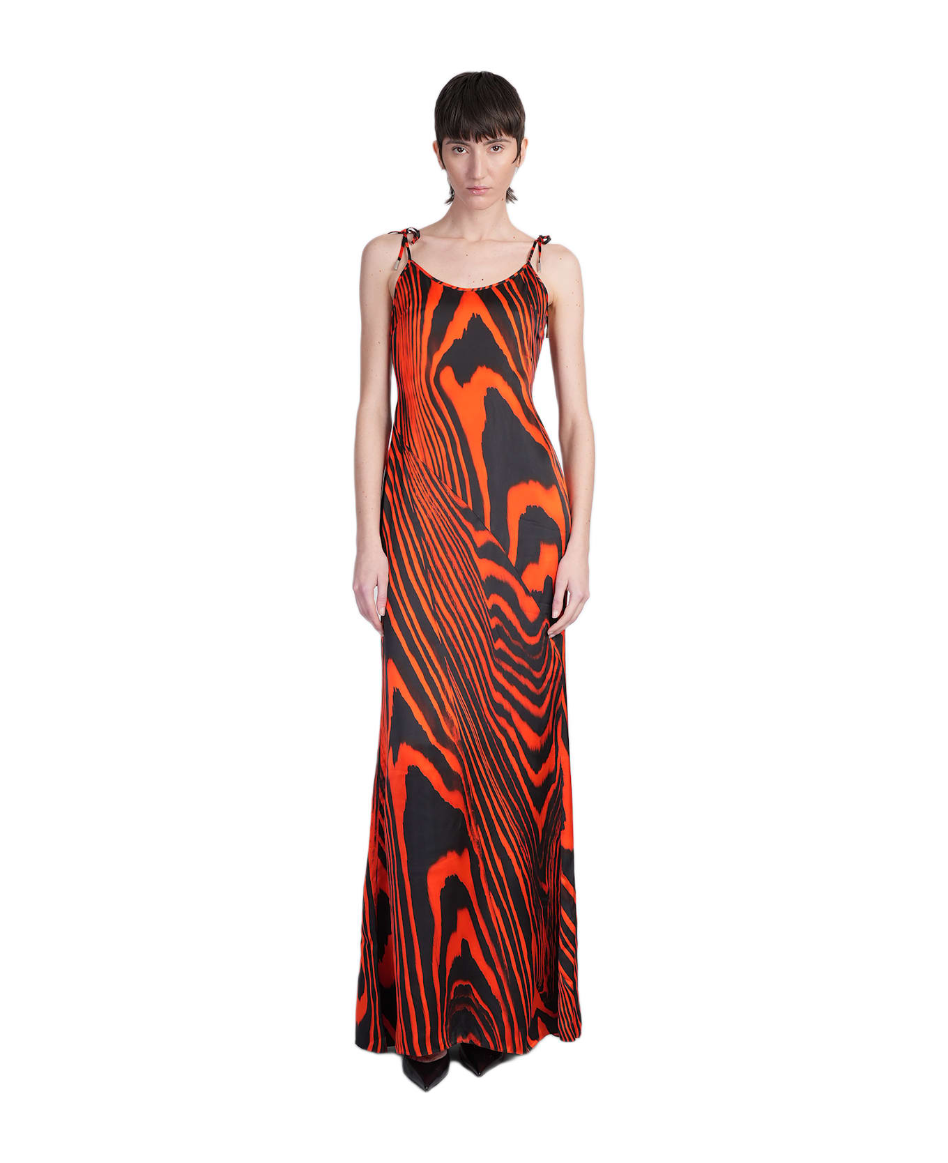 David Koma Long Dress In Red Viscose - red
