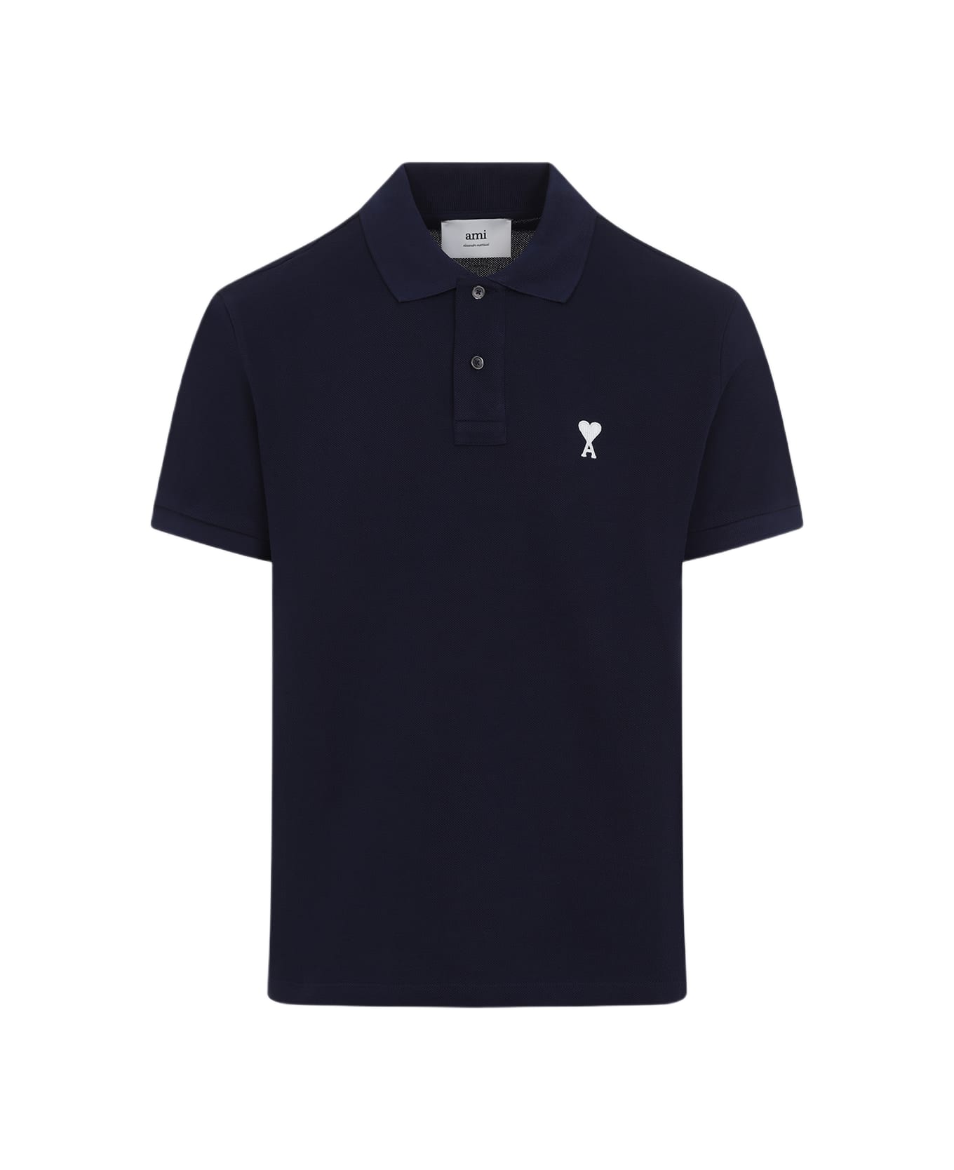 Ami Alexandre Mattiussi Polo De Coeur Ecru Shirt - Blue