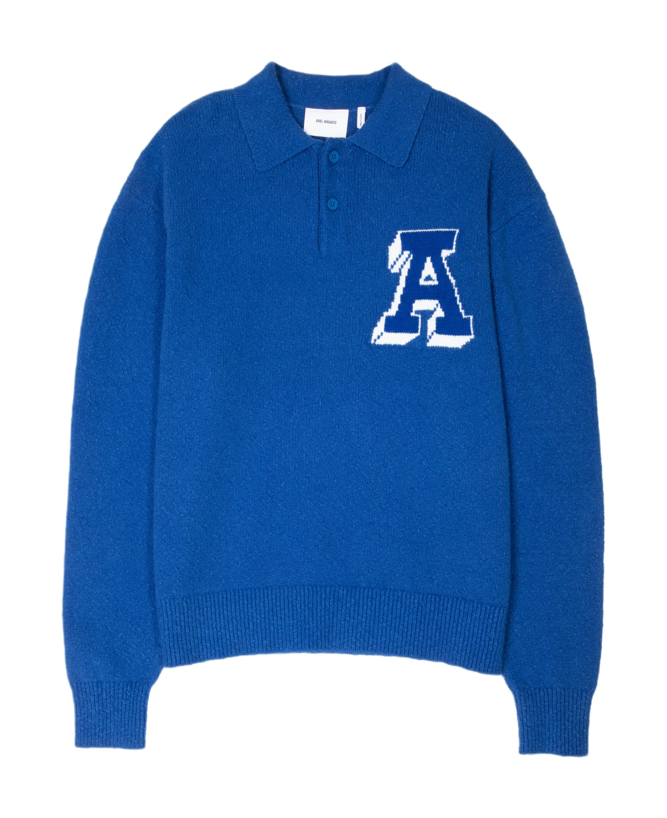 Axel Arigato Team Polo Sweater Royal blue cotton blend polo sweater - Team Polo Sweater - Blu