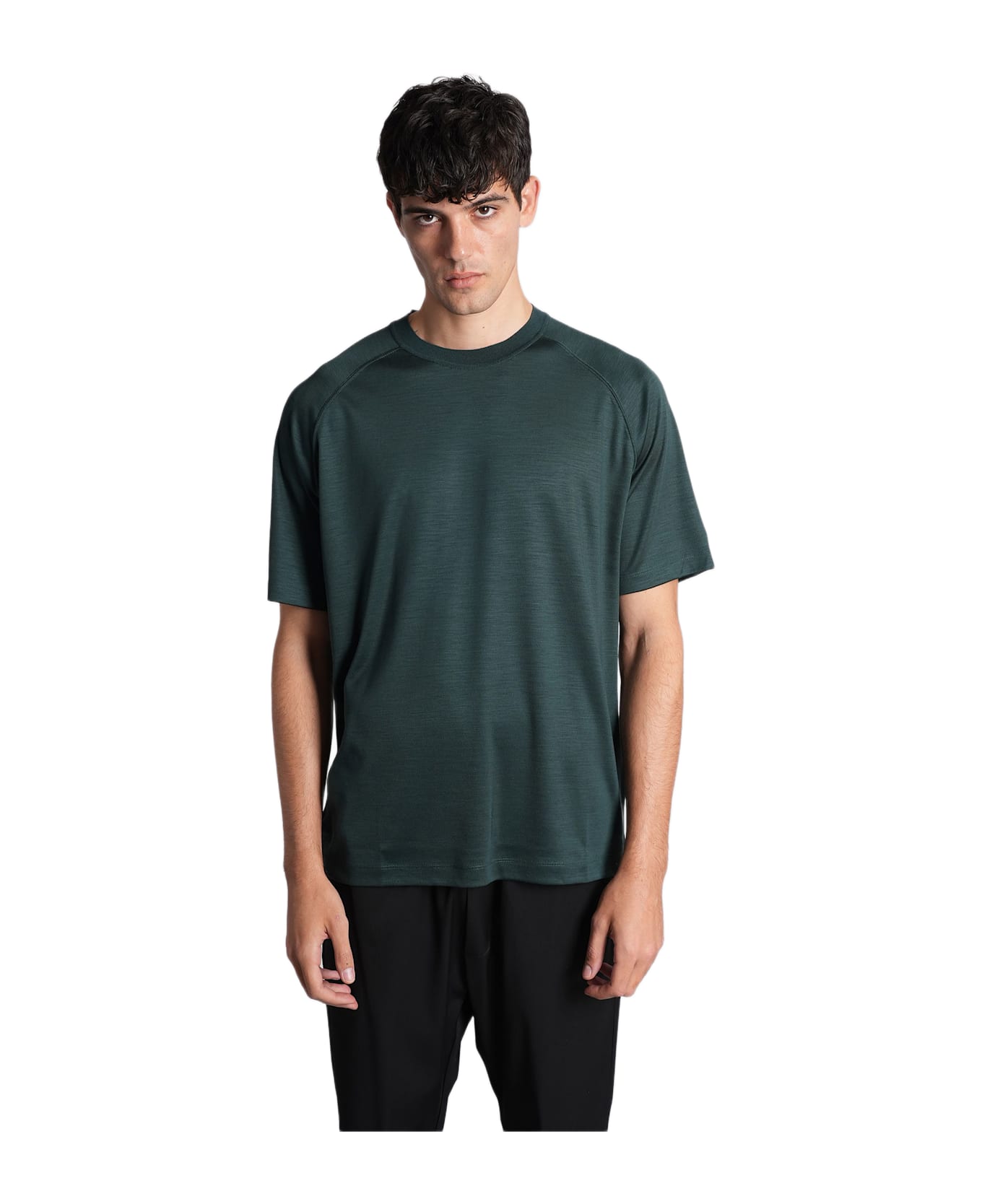 Zegna T-shirt In Green Wool - green