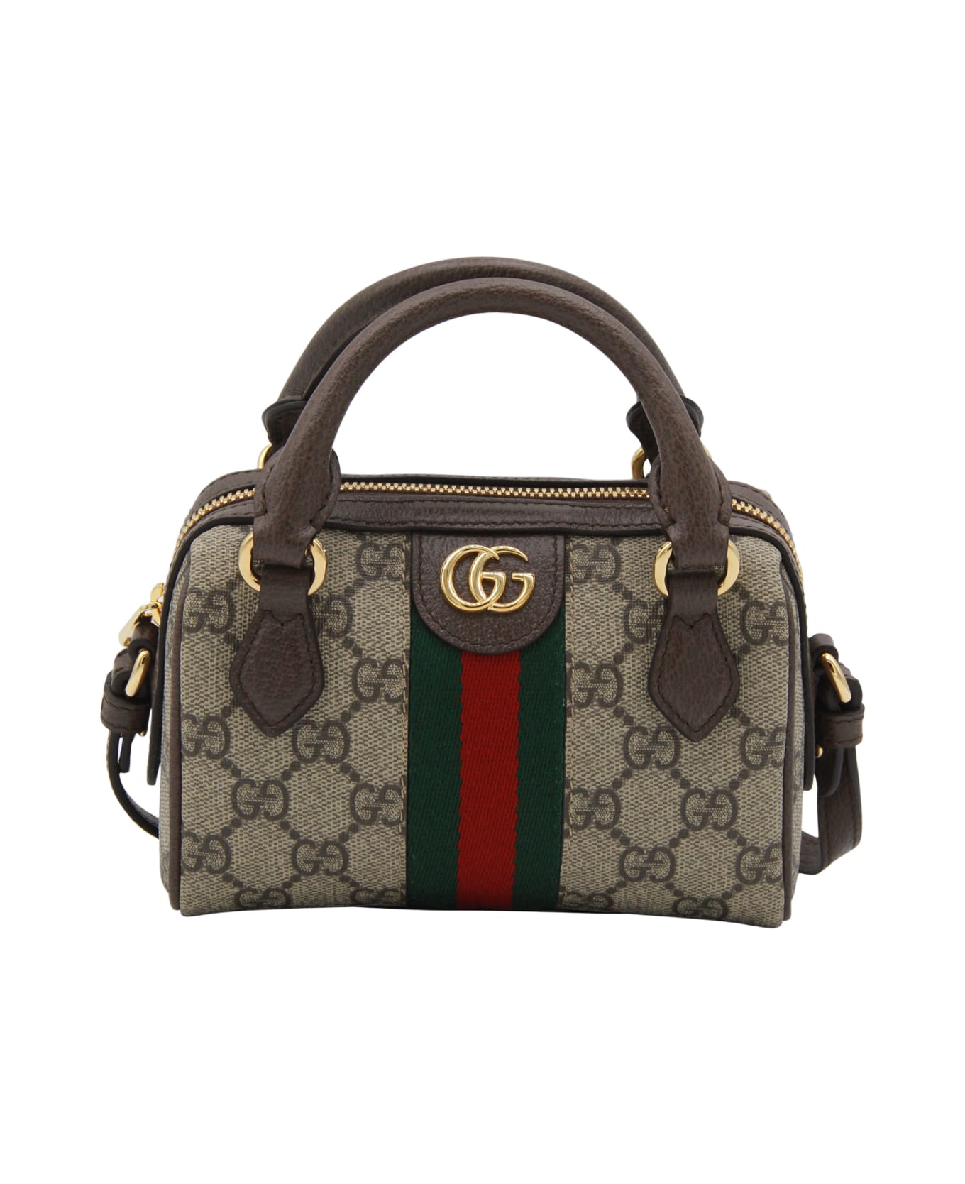 Gucci Beige Leather Ophidia Mini Bag - BEIGE