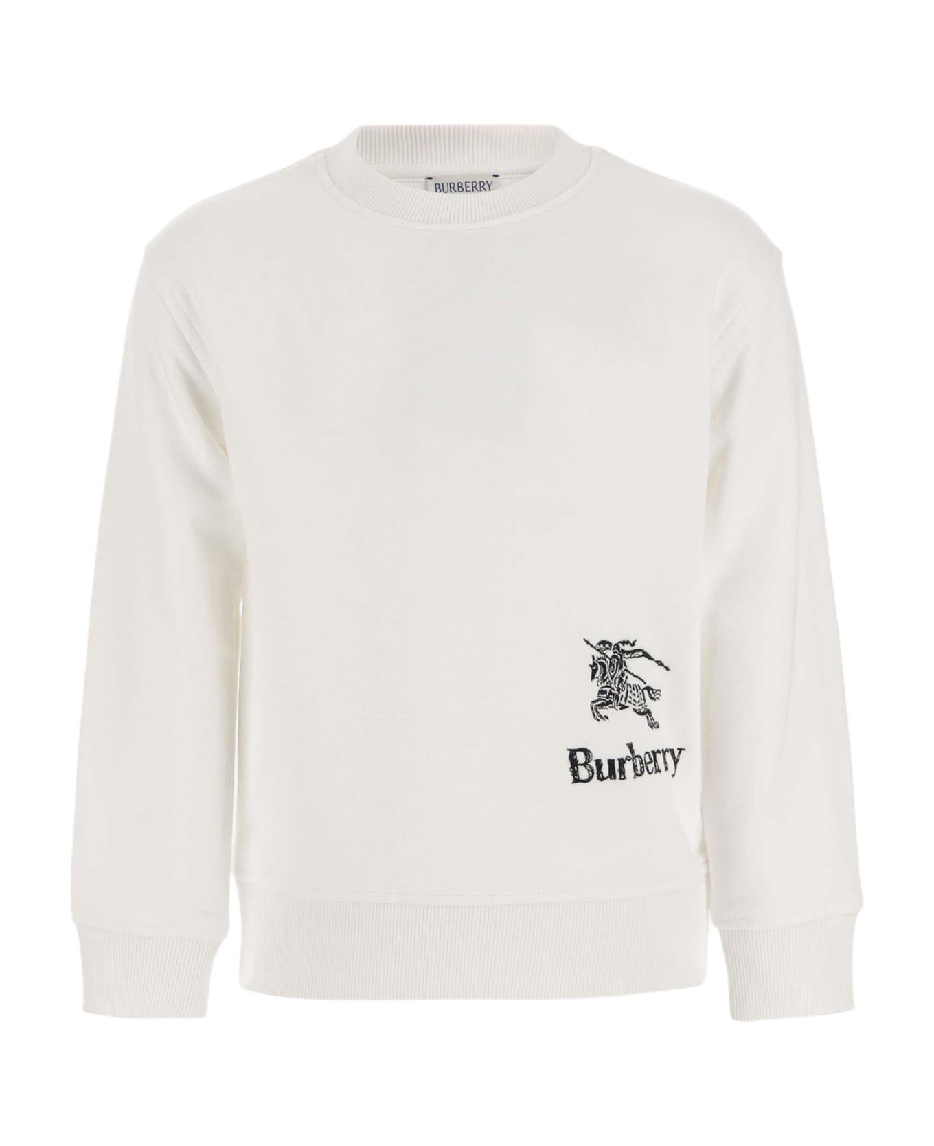 Burberry Cotton Sweatshirt With Ekd - White ニットウェア＆スウェットシャツ
