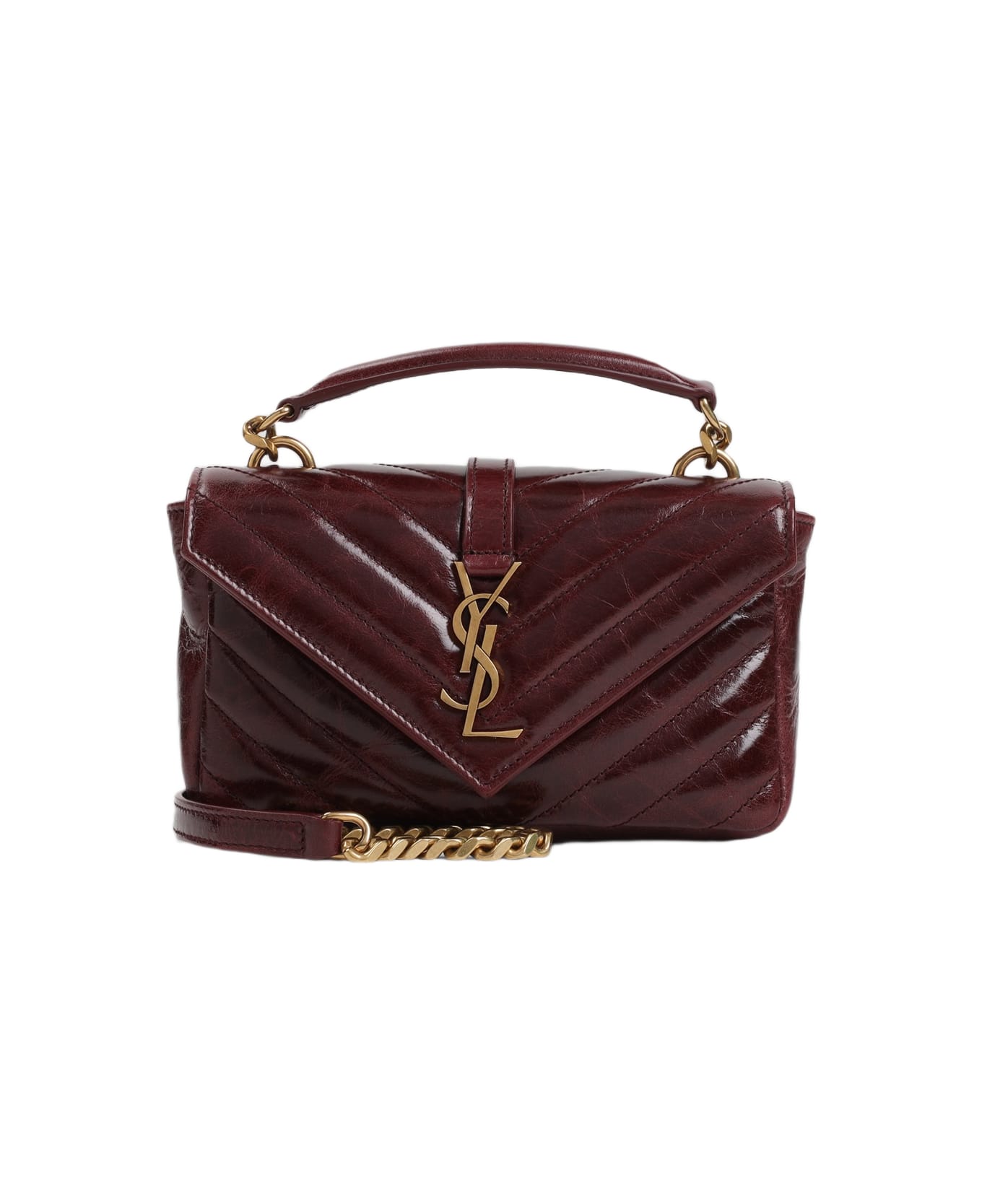Saint Laurent Chain Wallet - Hot Wine