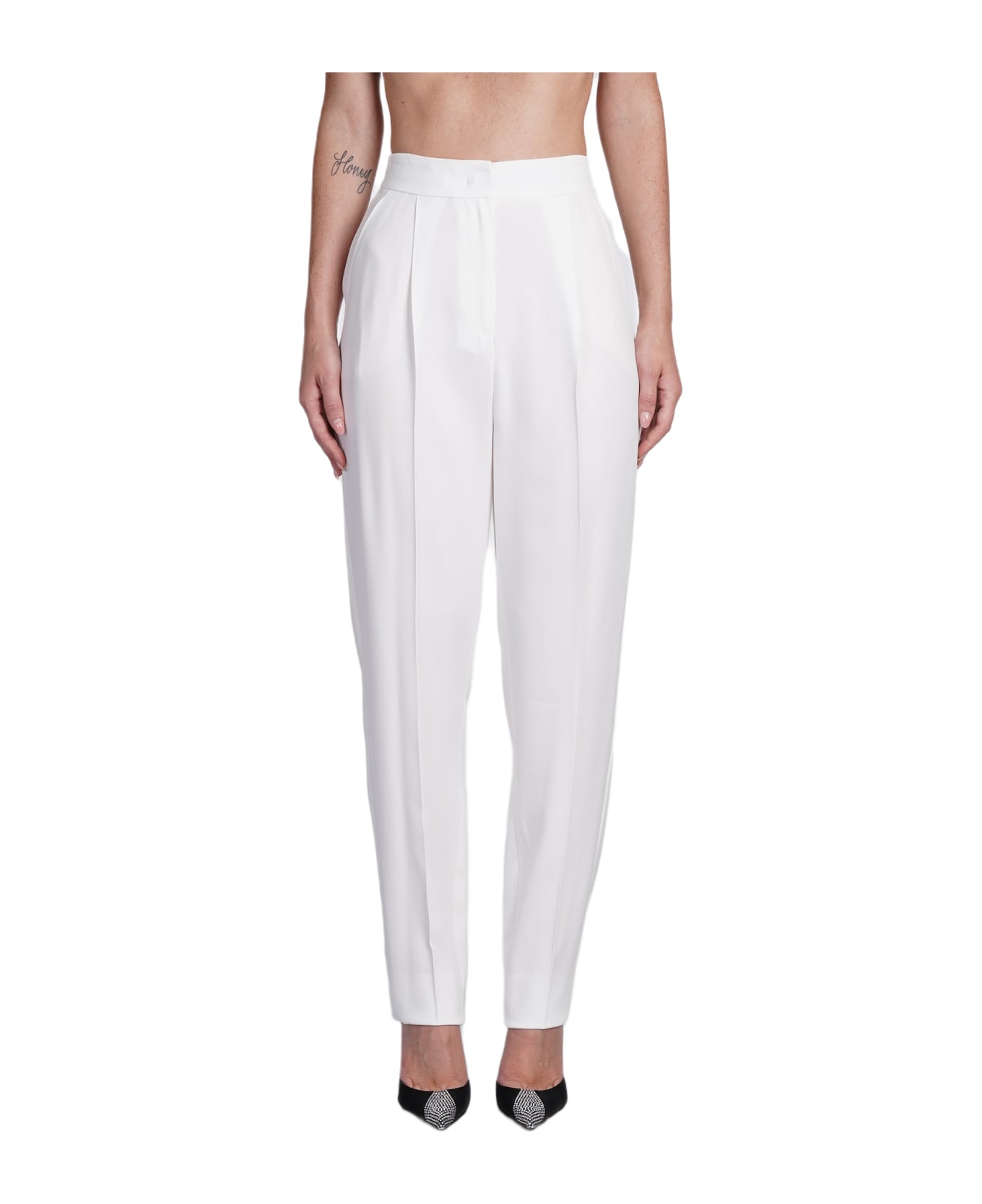 Emporio Armani Darted High-waist Trousers - white