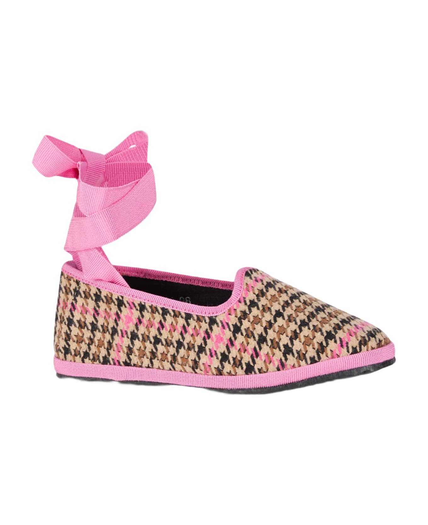 MC2 Saint Barth Girl Pied De Poule Slipper Loafers | My Chalom Special Edition - BROWN