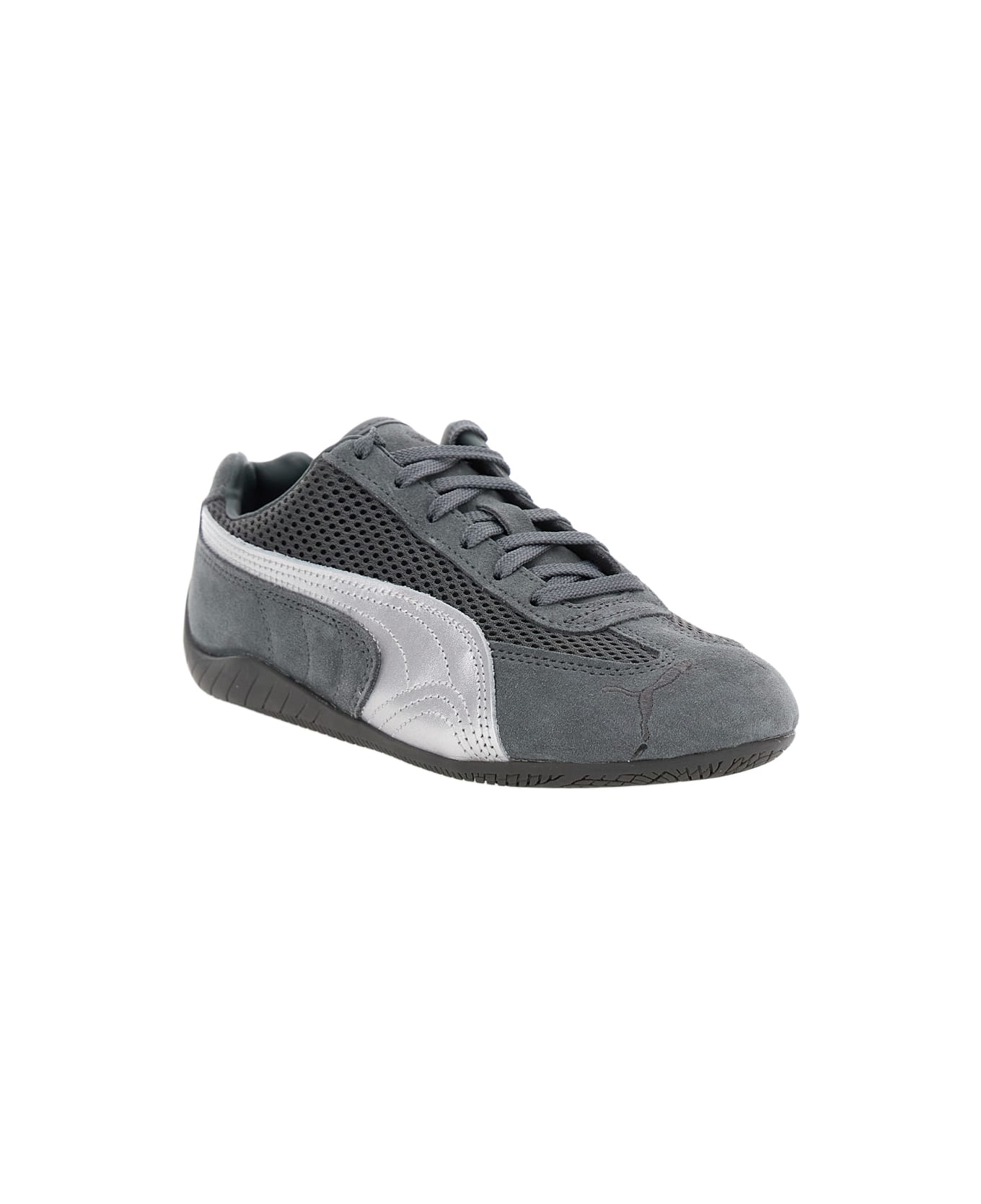 Puma 
speedcat
 Grey Low Top Sneakers With Logo Patch On The Tongue And Formstrip Logo Detail On The Sidei N Leather And Mesh Unisex - Grey