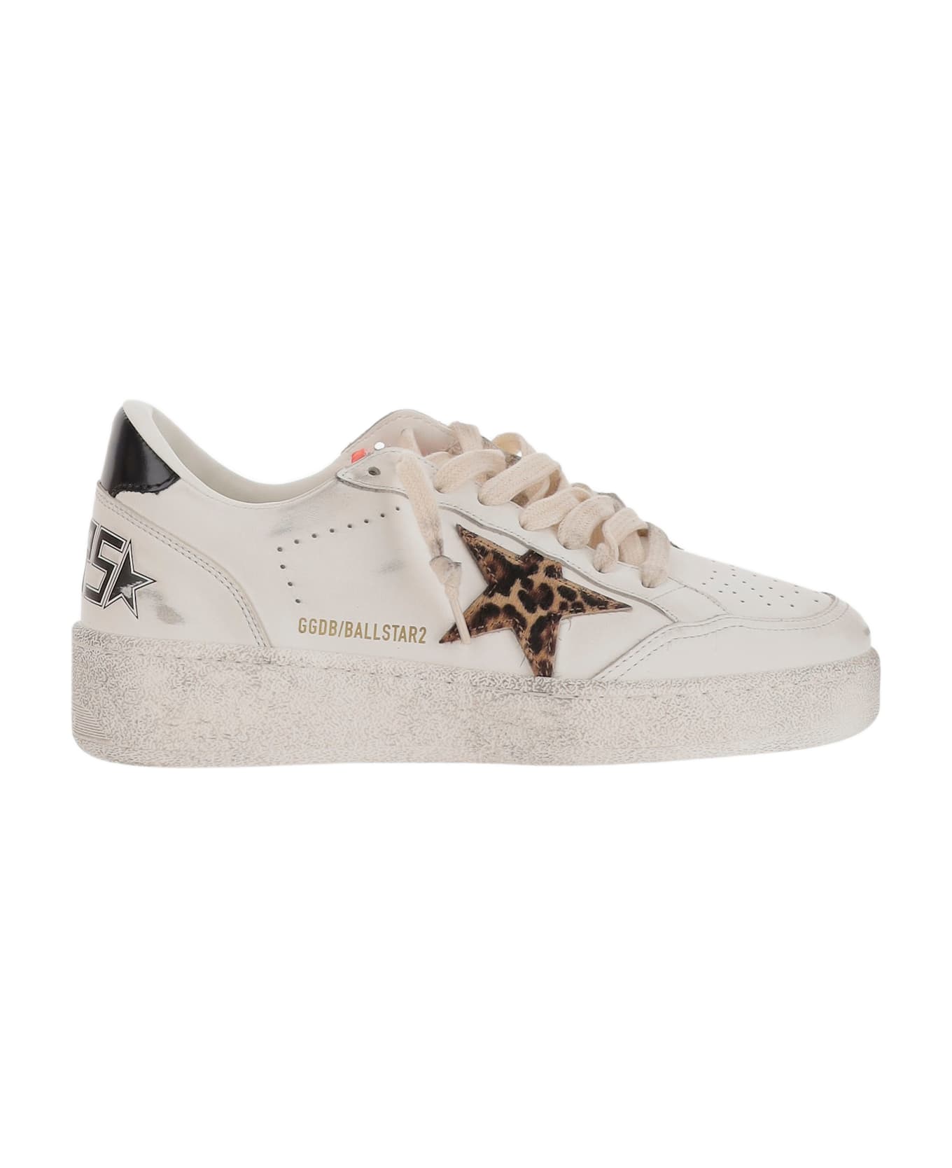 Golden Goose Ball Star Sneakers - WHITE/BEIGE BROWN BLACK LEO/BL