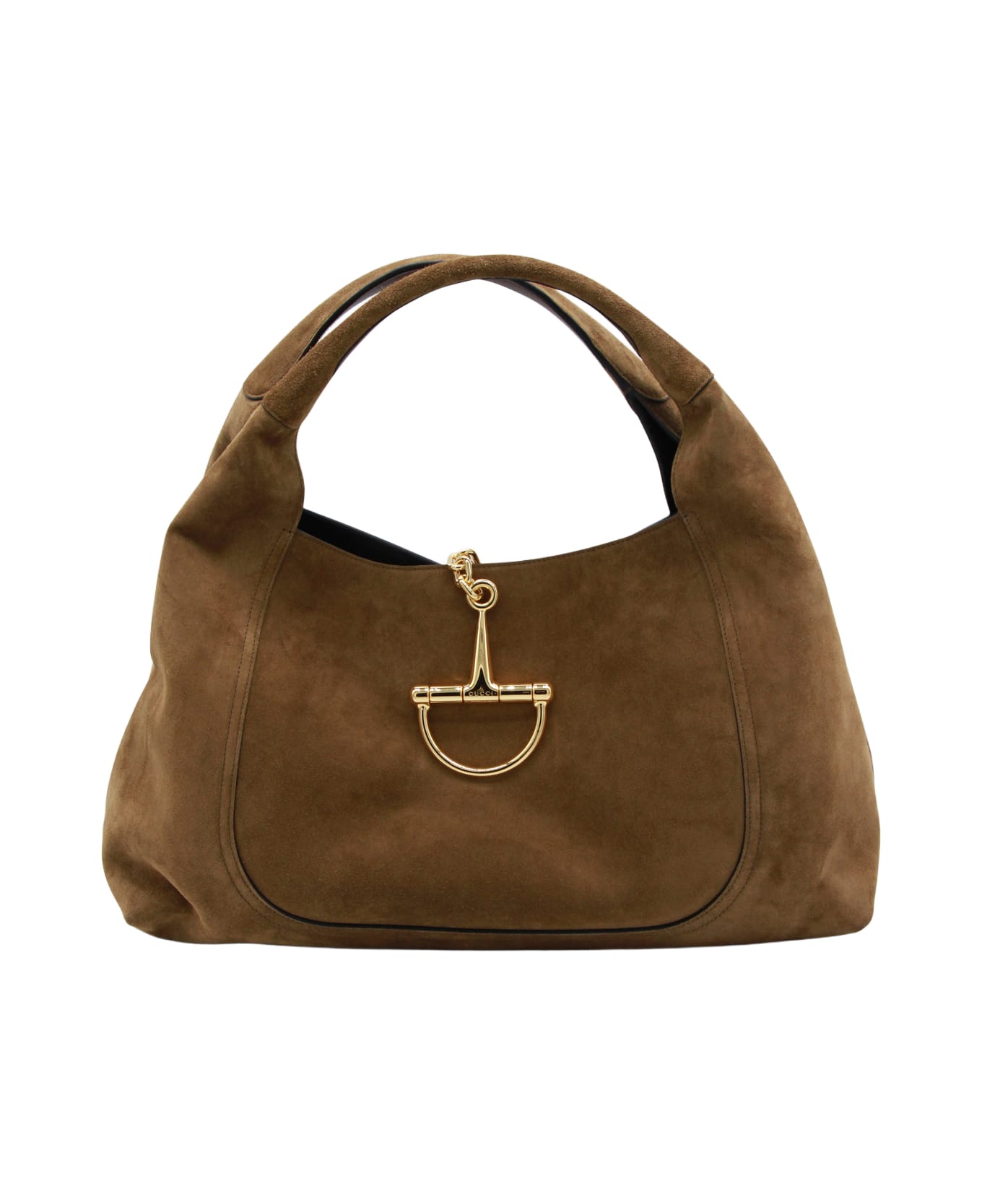 Gucci Brown Suede Softbit Tote - Brown