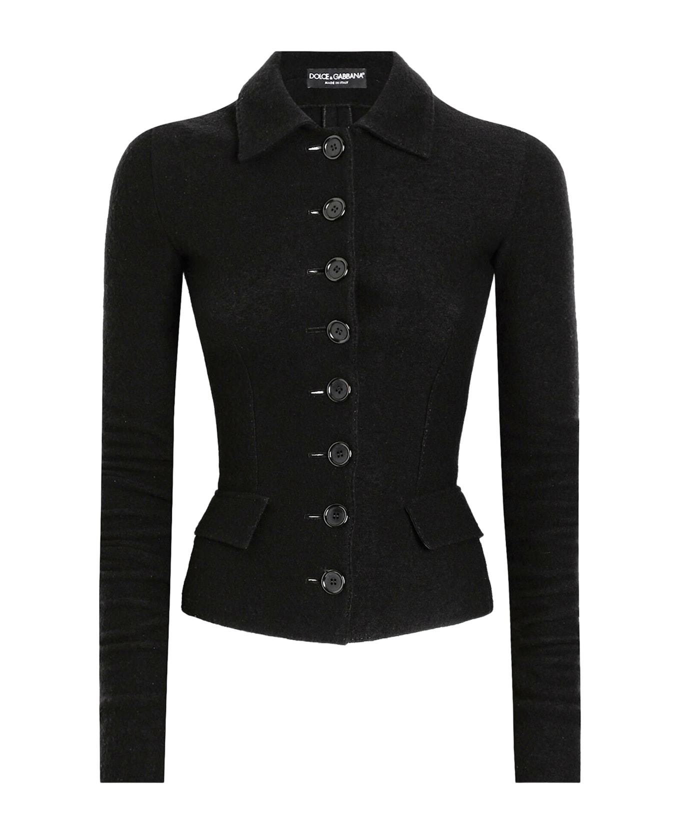 Dolce 
Gabbana Single-breasted Wool Cloth Jacket - Black