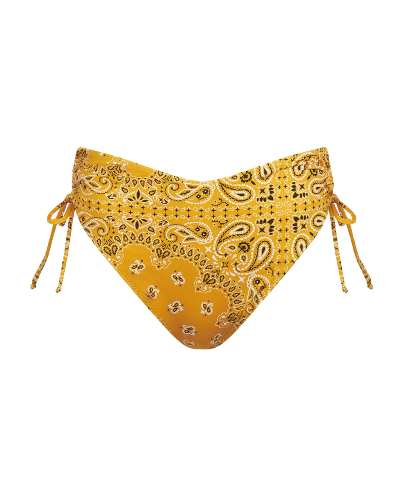MC2 Saint Barth Woman High Waist Swim Briefs With Bandanna Print - YELLOW