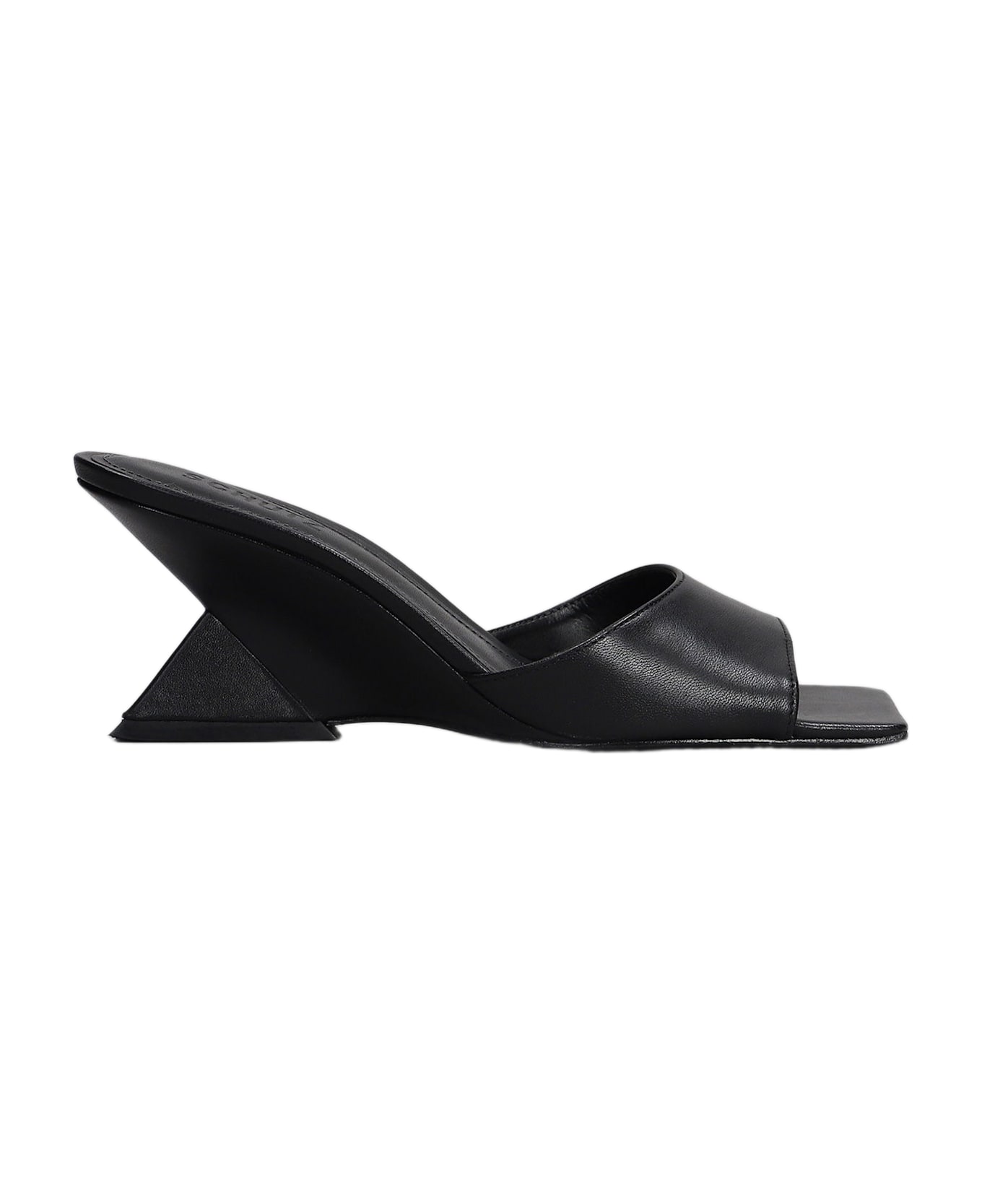 Schutz Abbie Sculpt Slipper-mule In Black Leather - black