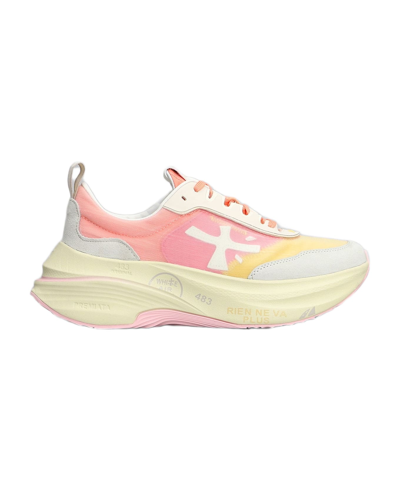 Premiata Hill Sneakers In Rose-pink Fabric - rose-pink