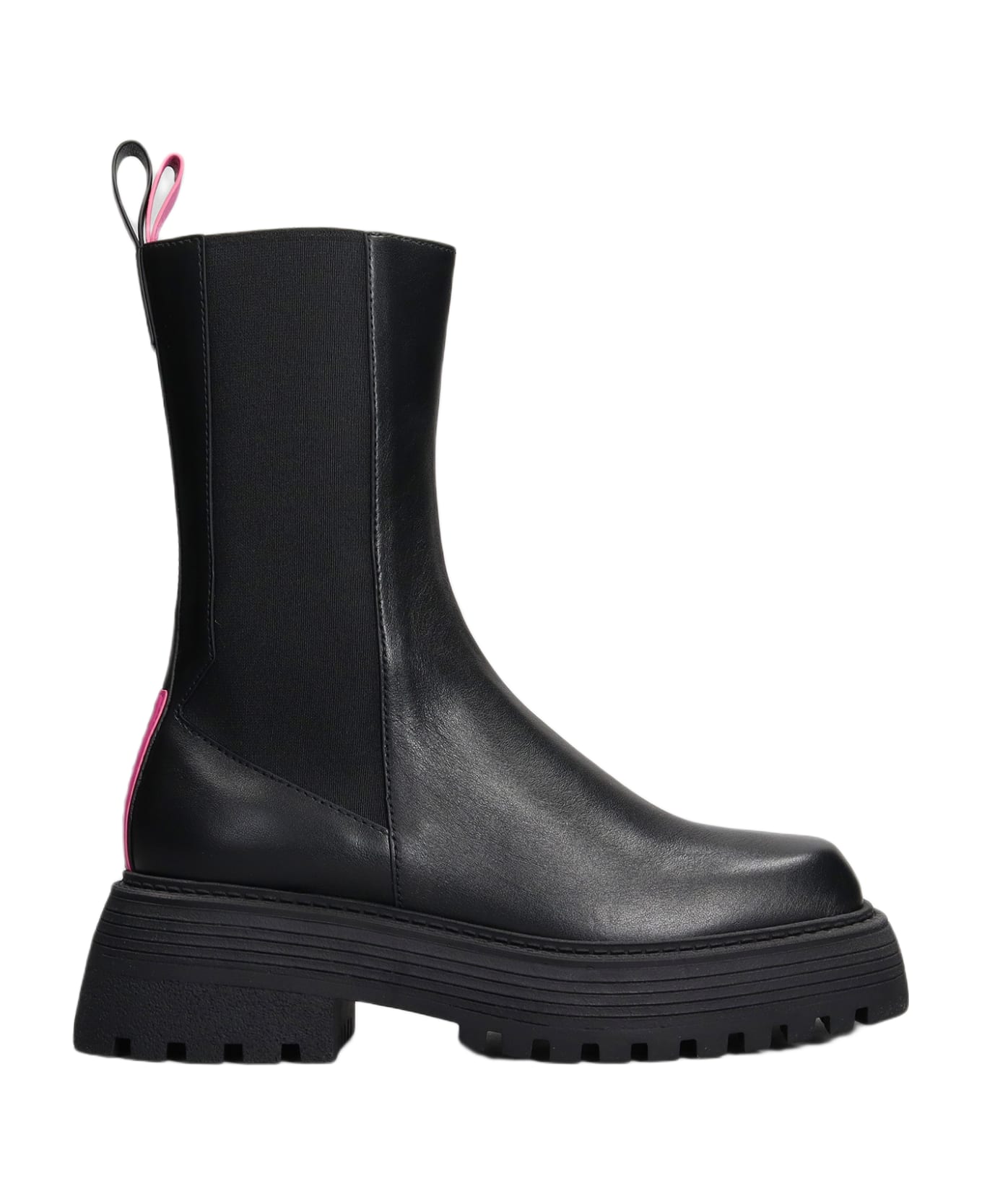 3JUIN Tokyo 020 Combat Boots In Black Leather - black