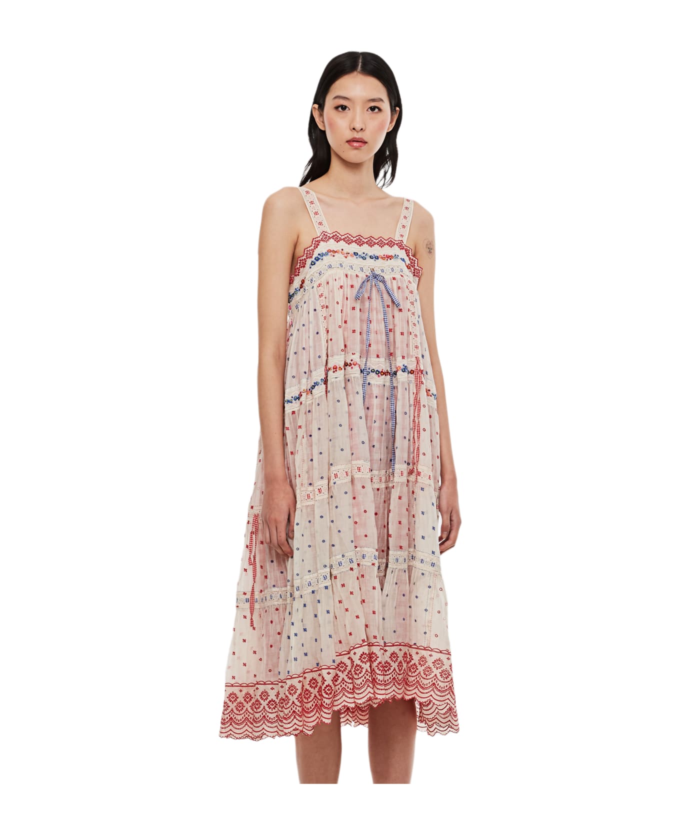 Péro Embroidered Silk Dress - MultiColour ワンピース＆ドレス