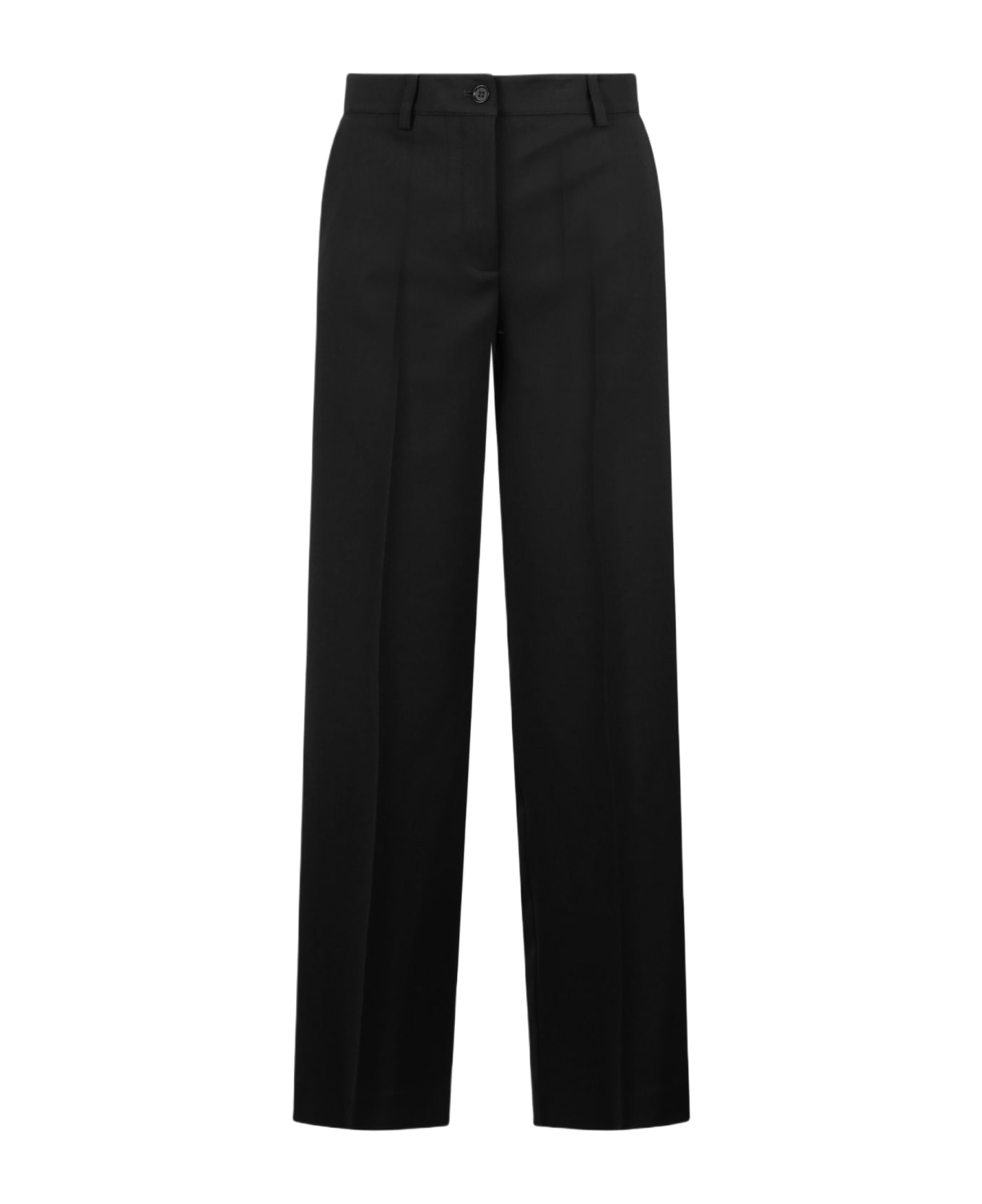 Parosh Twill Wide Tailored Trousers - Black
