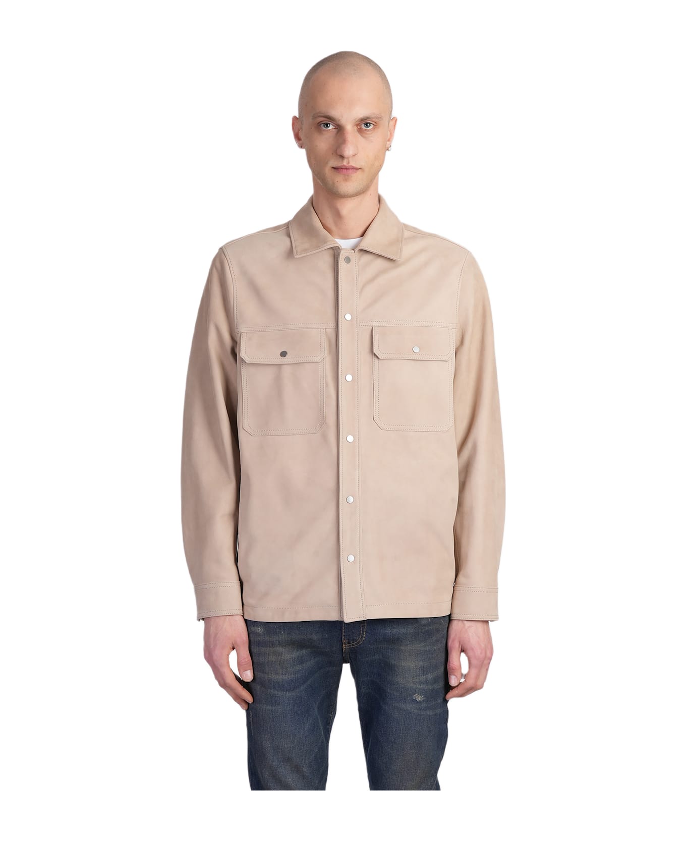 Salvatore Santoro Leather Jacket In Beige Leather - beige
