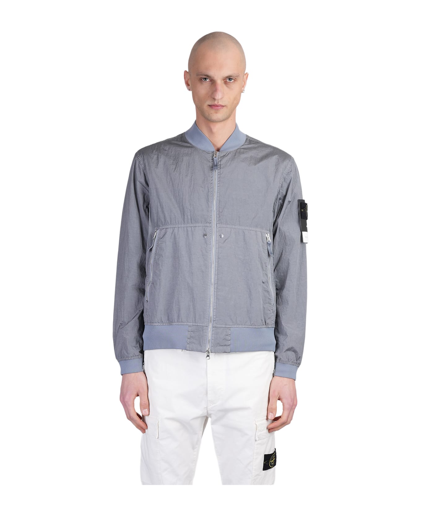 Bomber Jacket In Grey Polyamide - Thumbnail 2