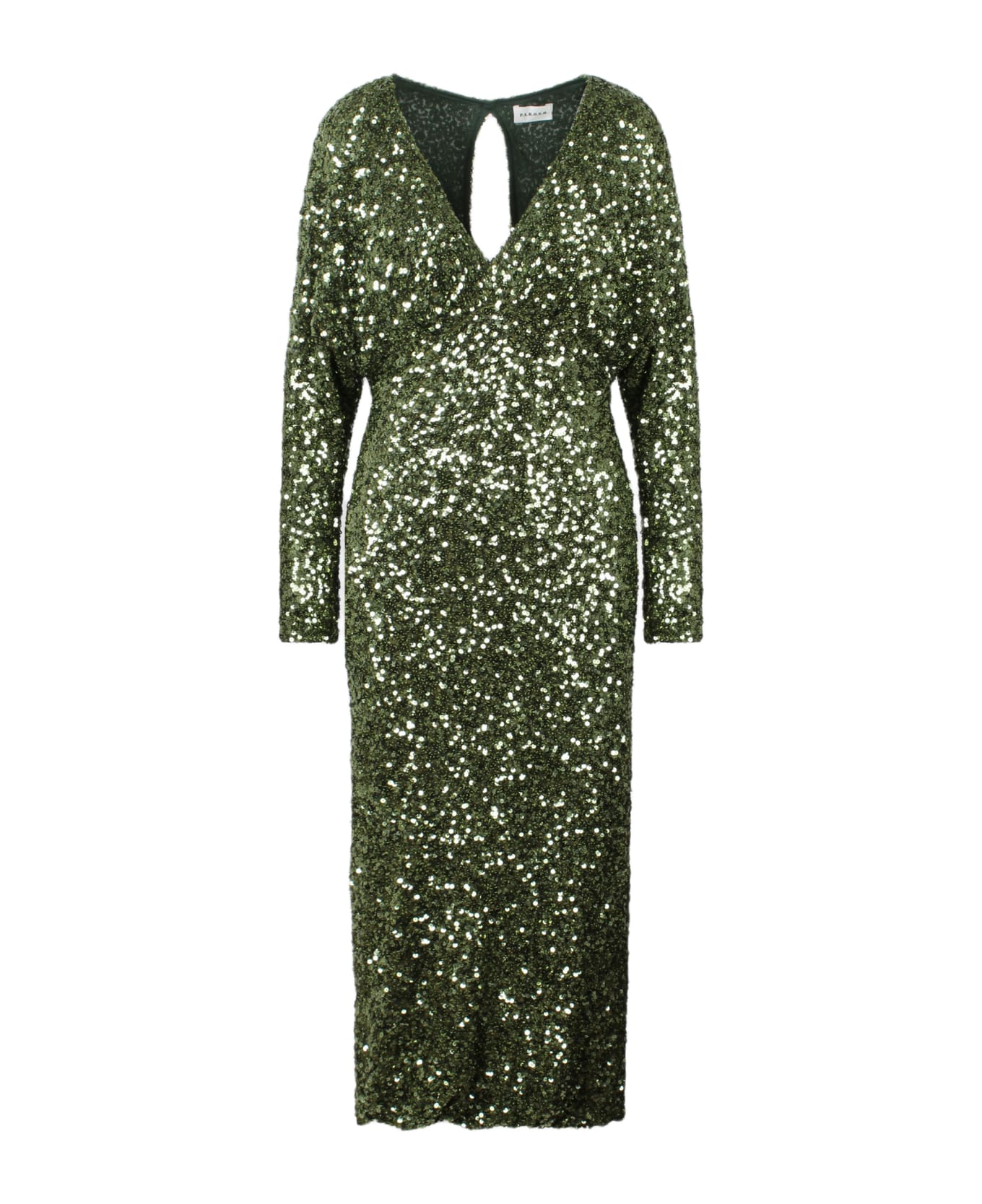 Parosh Full Sequin Long Dress - Green