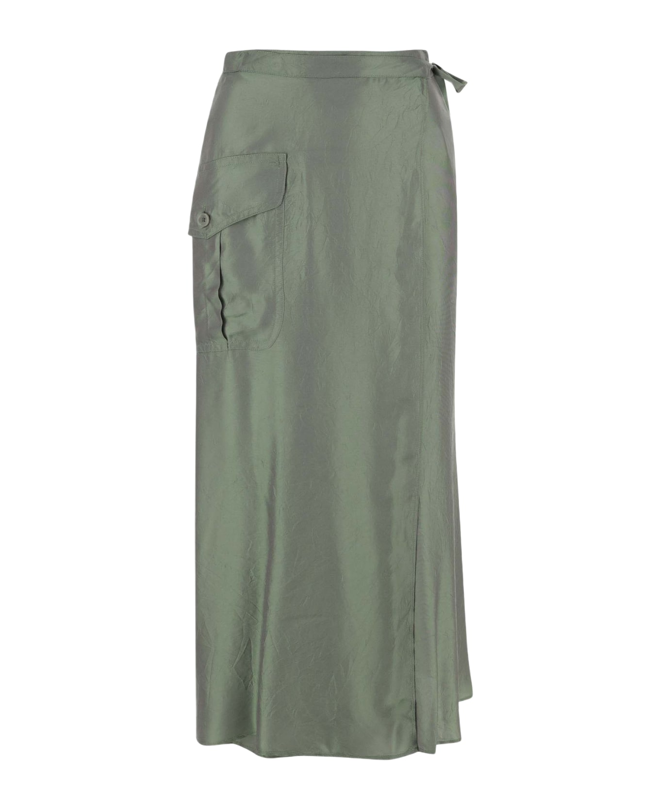 Aspesi Viscose Blend Long Skirt - Green