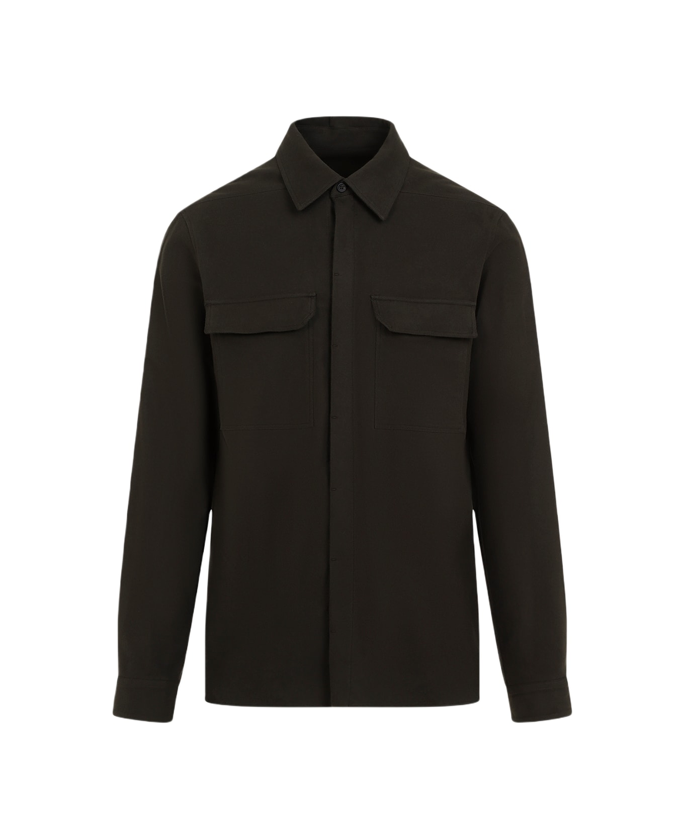 Rick Owens Button-detailed Long-sleeve Shirt - Forest
