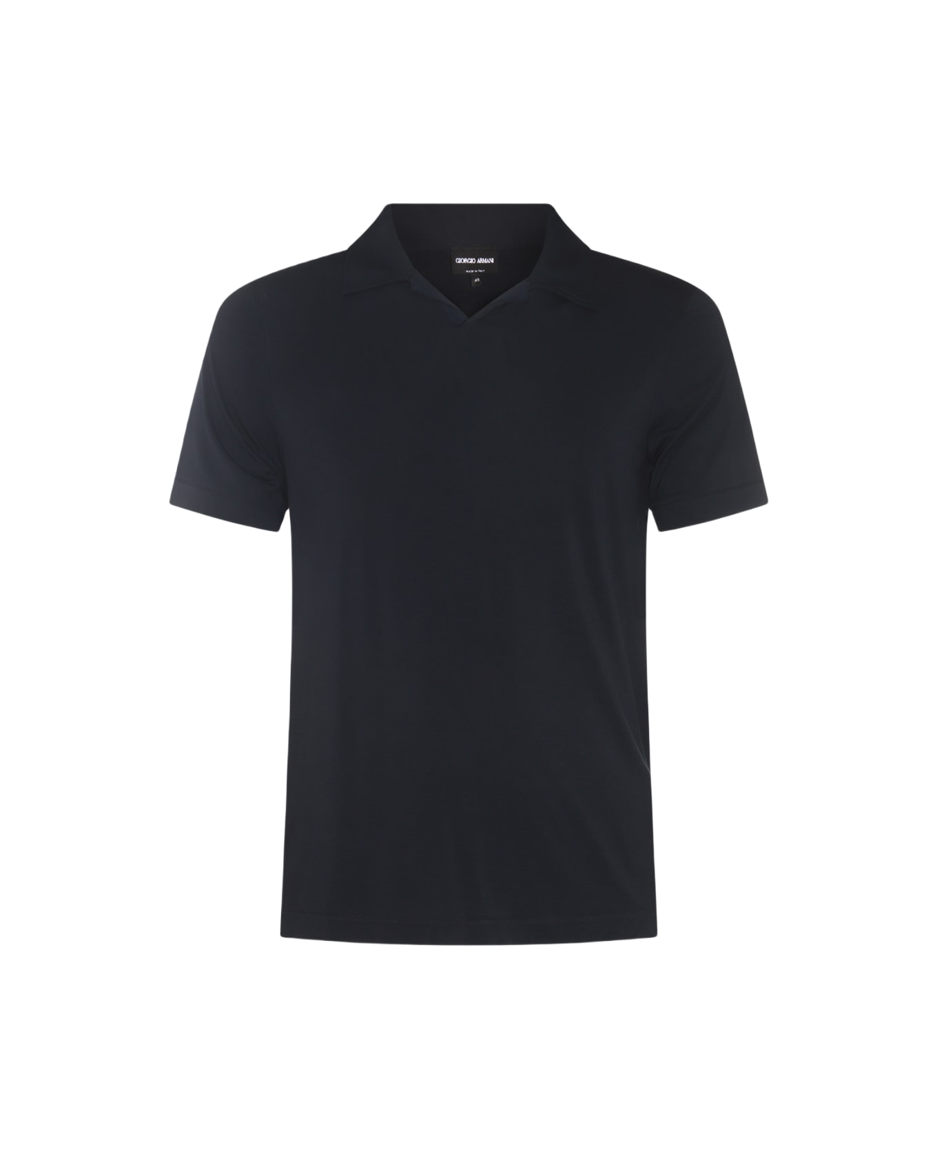 Giorgio Armani Black Viscose Polo Shirt