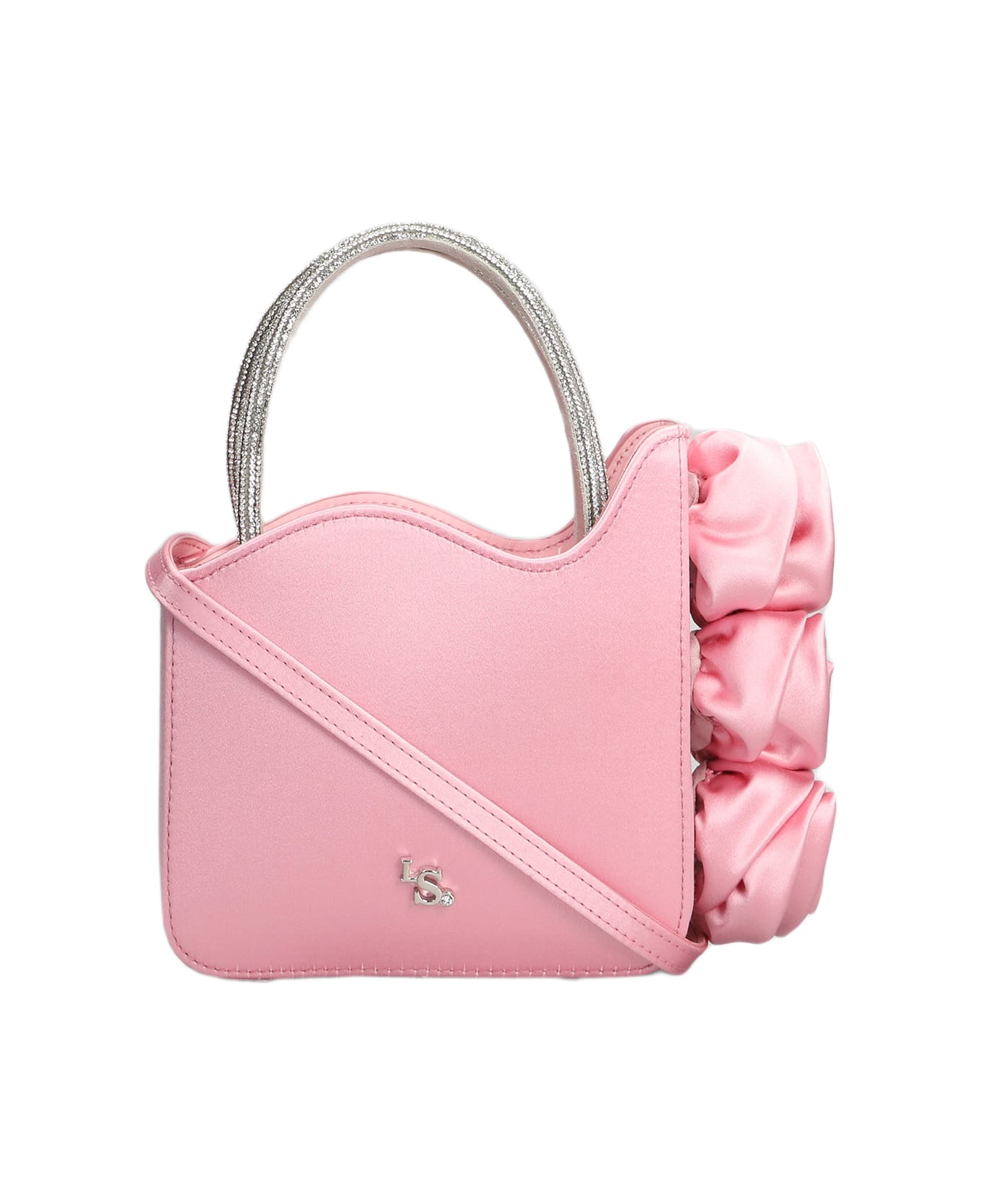 Le Silla Rose Hand Bag In Rose-pink Satin - rose-pink