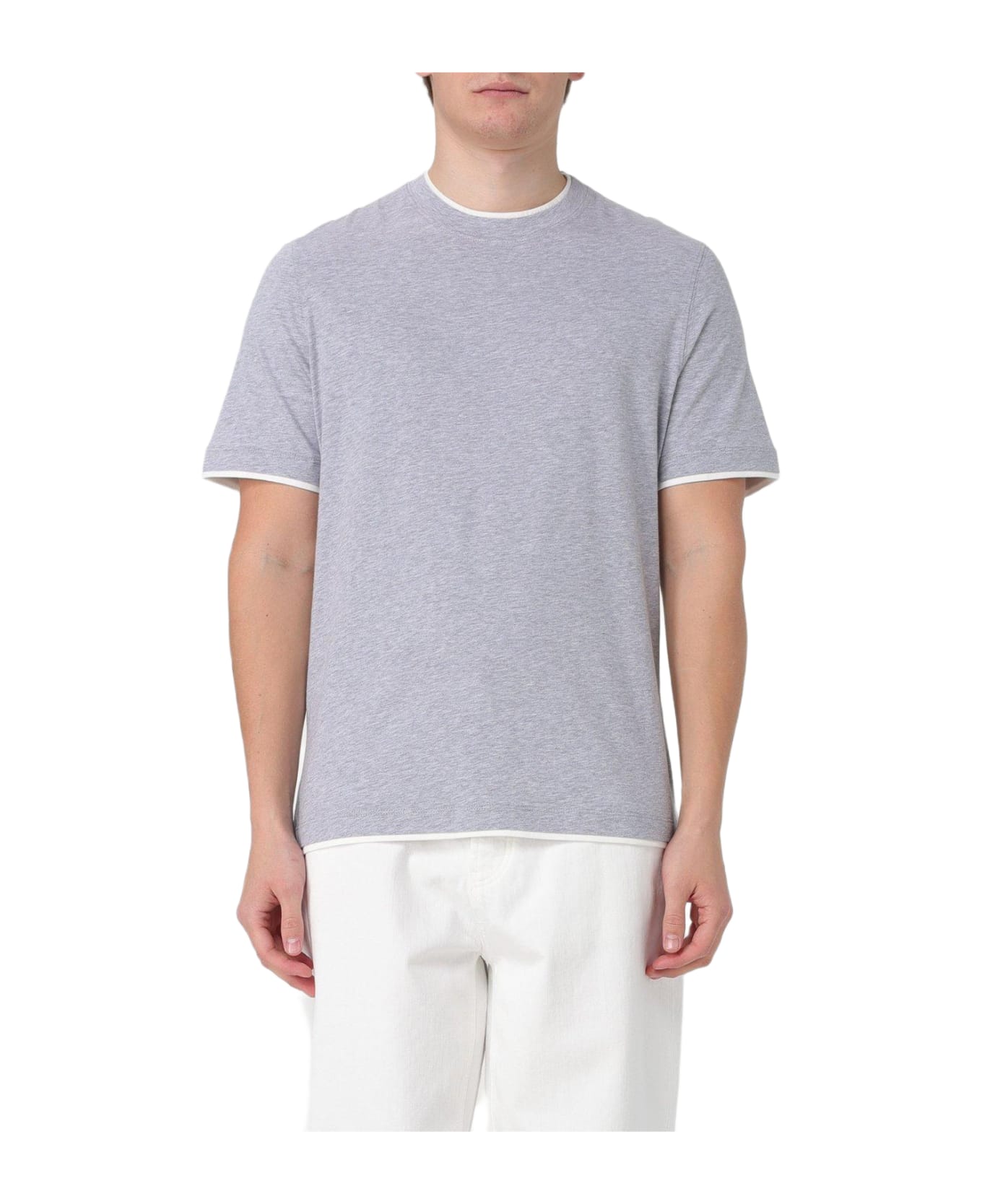 Brunello Cucinelli Layered-effect Crewneck T-shirt - GREY シャツ